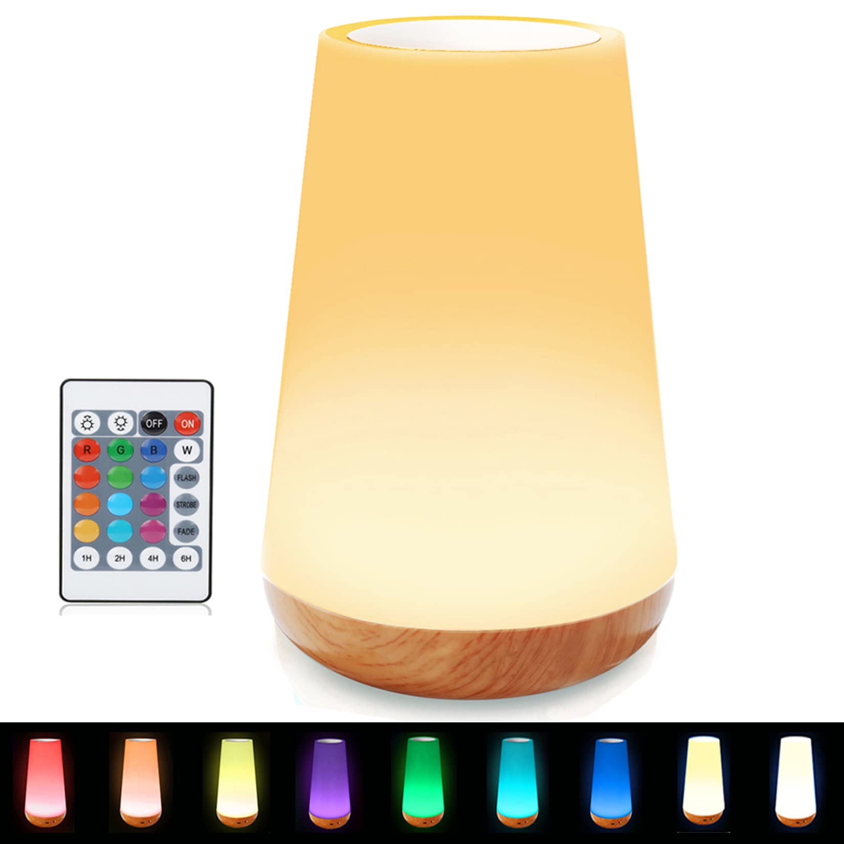 Royfacc Led Night Light Touch Lamp - Rechargeable, Dimmable, Rgb Color Changing For Kids Bedroom