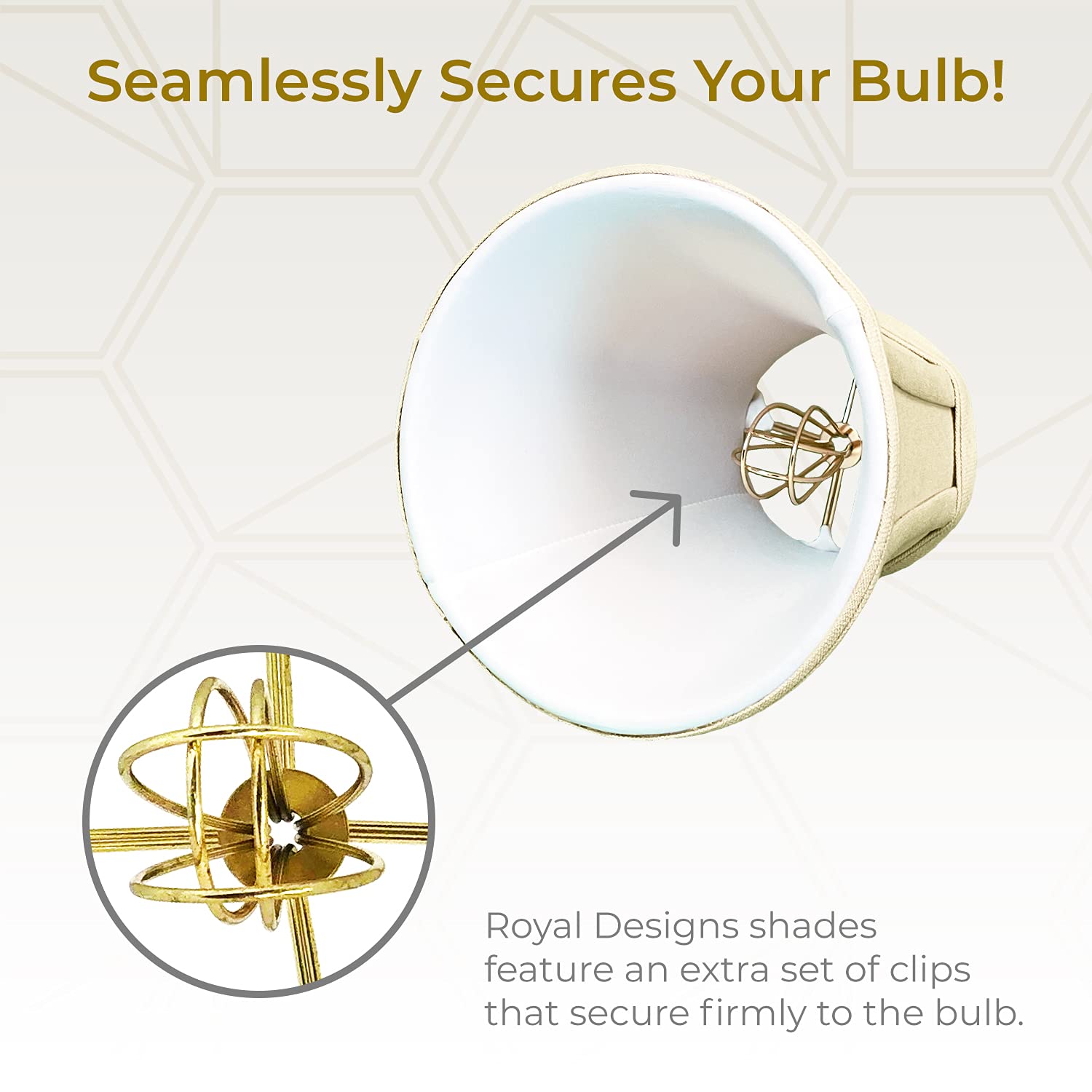 Royal Designs, Inc. ''True Bell Lamp Shade With Flame Clip, Linen Beige, 3'''' X 6'''' X 6.25'''''' (Bs-704Fc-6Lnbg)