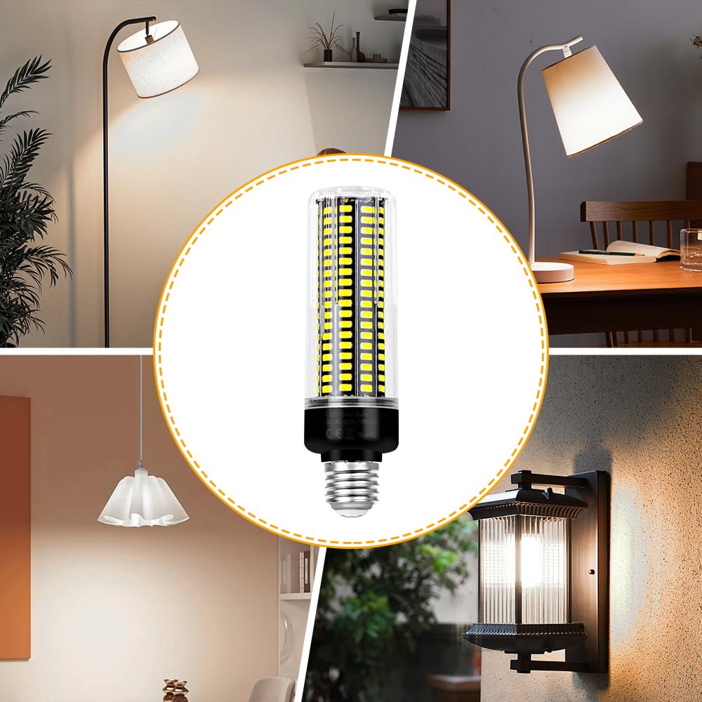 35W Led Corn Light Bulb E26/E27 Medium Base Indoor Ceiling Fan Bulbs 6000K Daylight Lamp 350Watts Equivalent Super Bright 4041Lumen Chandelier Candle Lights 85-265V No Flicker Home Decoration Lighting