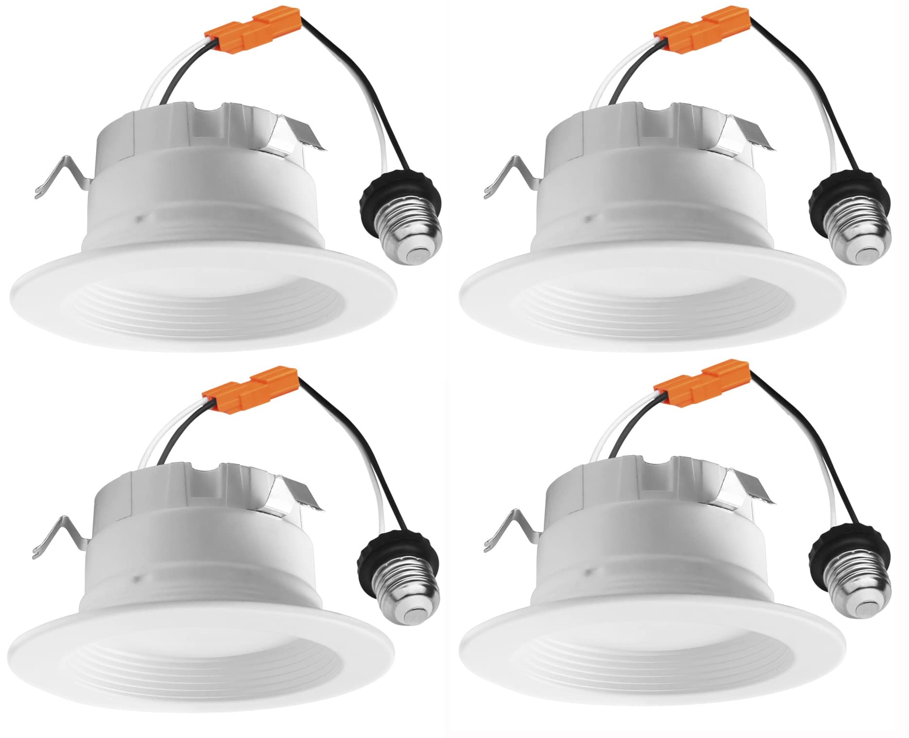 CyberTech Lighting 8W 3'' LED Baffled Recessed Downlight Lamp, Dimmable, 500 Lumen, 5 Adjustable Color (2700K, 3000K, 3500K, 400