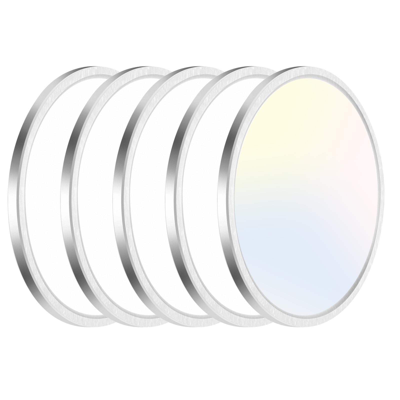 Hepside 4Pack Flush Mount Led Ceiling Light Fixture Brushed Nickel, 12Inch 28W, Dimmable 3000K-4500K-6000K 3 Color Selectable Ce