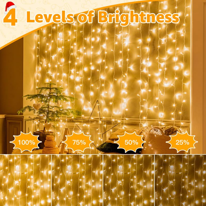 Ollny 800Led Warm White Outdoor Christmas Lights, Waterproof Dimmable Fairy Lights With Remote, Model Hg-29V802C