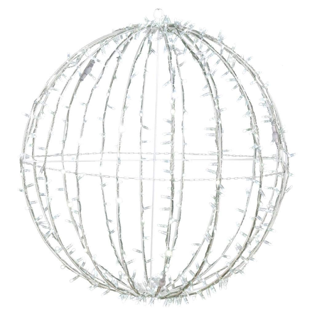 Vickerman 480Lt x 40&quot; Fold Flat Cool White Led Jumbo Hanging Sphere with White Powder Coated Frame