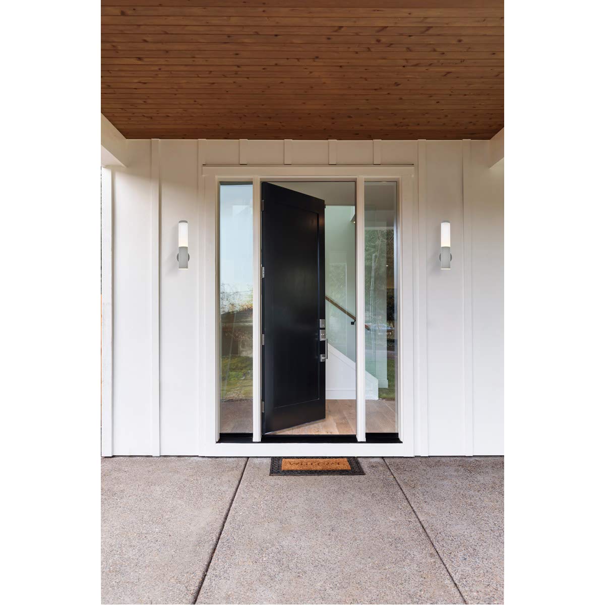 Living District LED Wall Sconce, Modern Design, Metal, 4.5inLx4.75inWx16.13inH, Silver, Model LDOD4020S