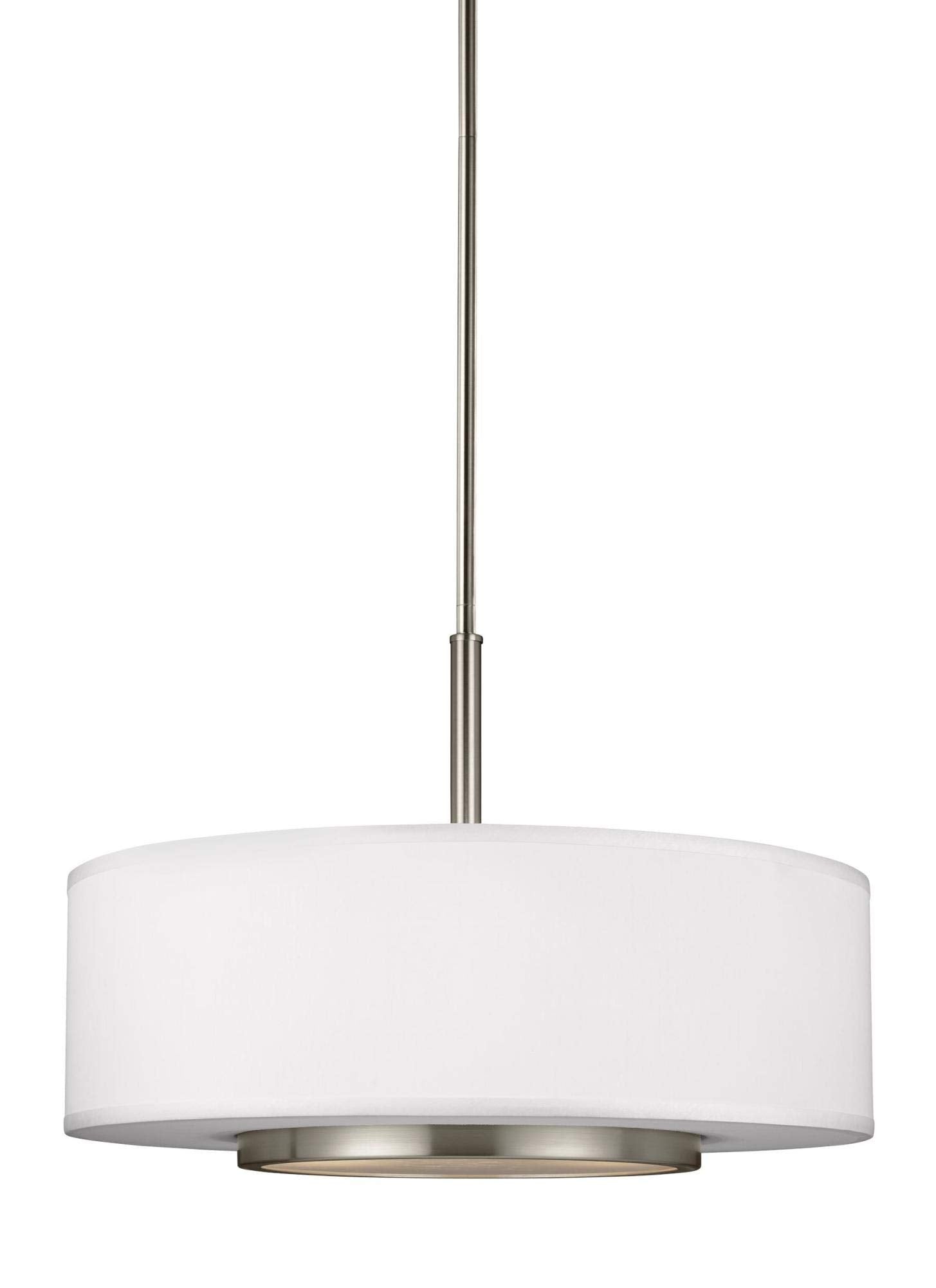 Generation Lighting 6628003EN3-962 Nance Three - Light Pendant Hanging Modern Fixture, Brushed Nickel