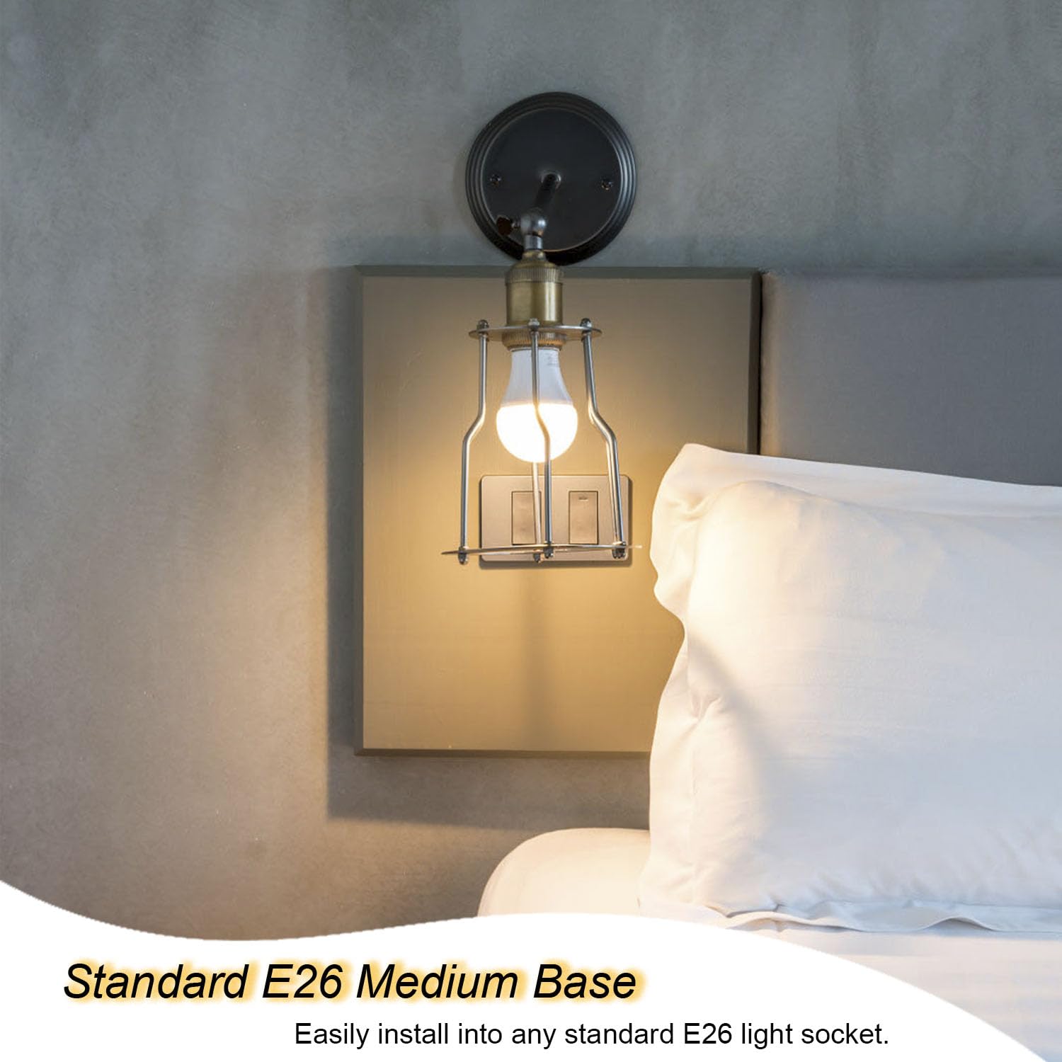 Hanbaak E26 Led Bulb, 40W Equivalent Light Bulb, 6W Medium Base Bulb, Non-Dimmable, Soft White 2700K, 4 Packs