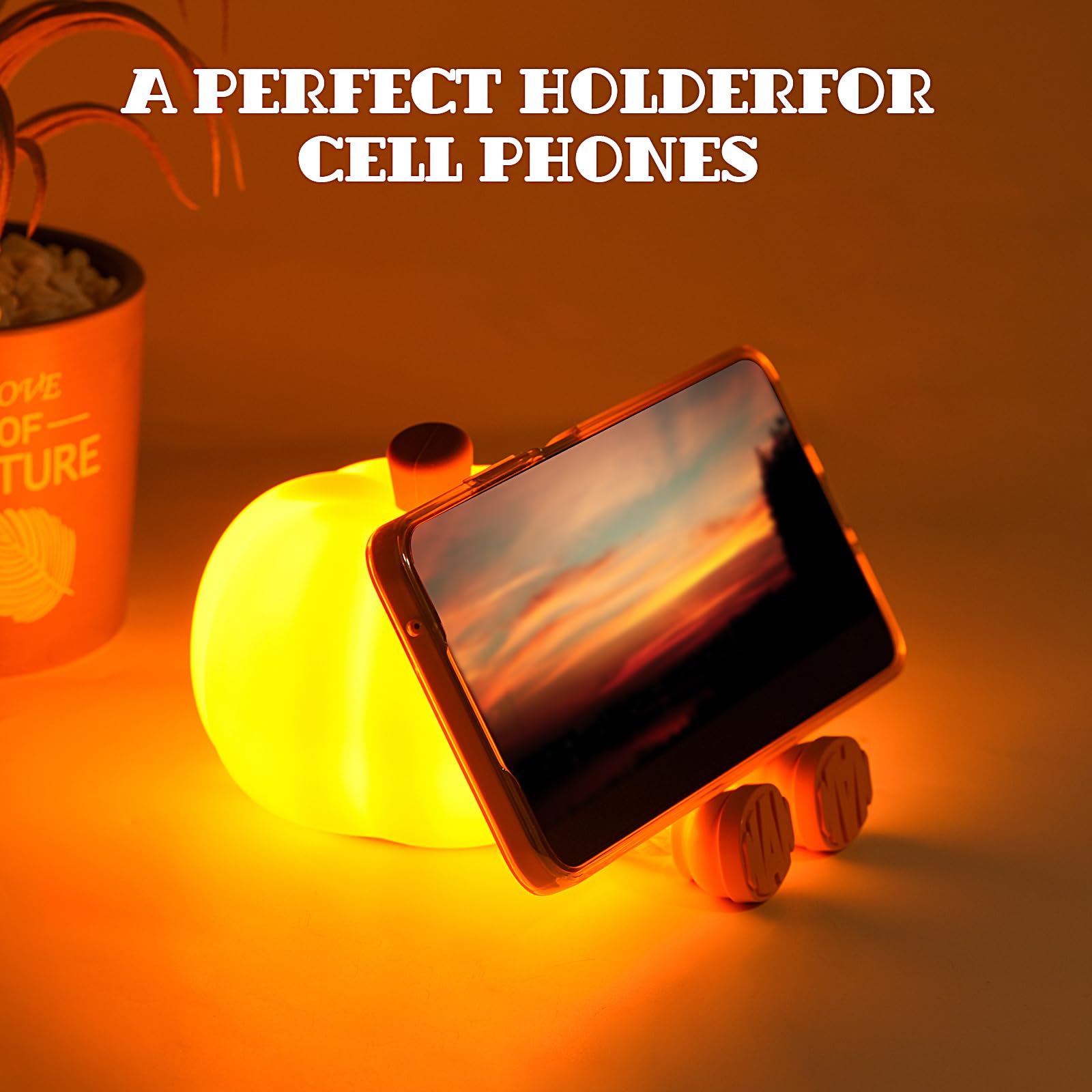 Pumpkin Night Light, Cute Led Pumpkin Lamp With 3 Level Dimmable, Nursery Nightlight For Kids, Silicone Rechargeable Bedside Touch Lamp, Funny Office Desk And Halloween Decor For Woman And Kids