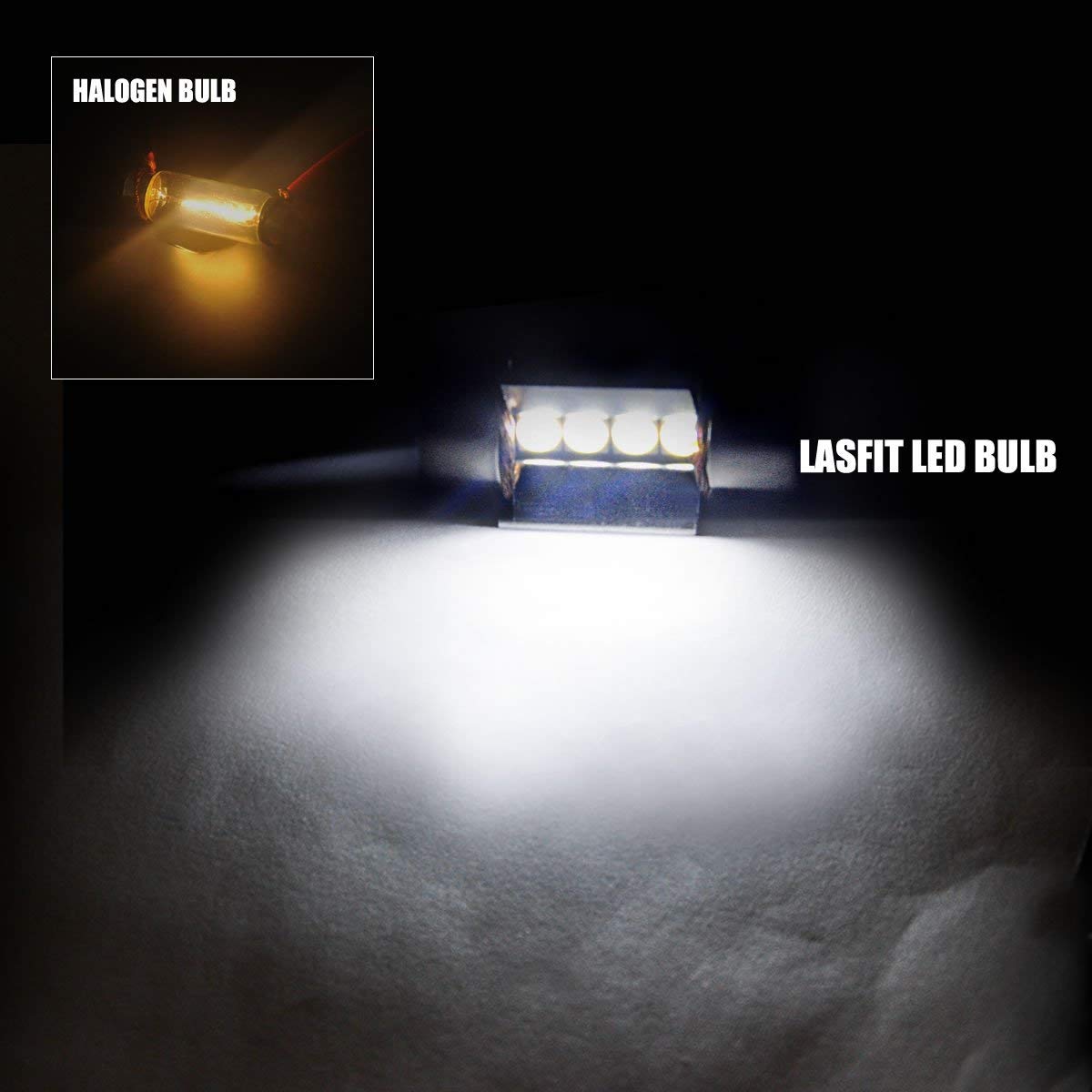 Alla Lighting 4X 800 Lumens De3175 De3021 De3022 Led Bulb Can-Bus Xtreme Super Bright 6000K Xenon White 31Mm(1.25&quot;) 3030 Smd Interior Festoon Dome, Map, Trunk, Glove Box, Door Lights Replacement