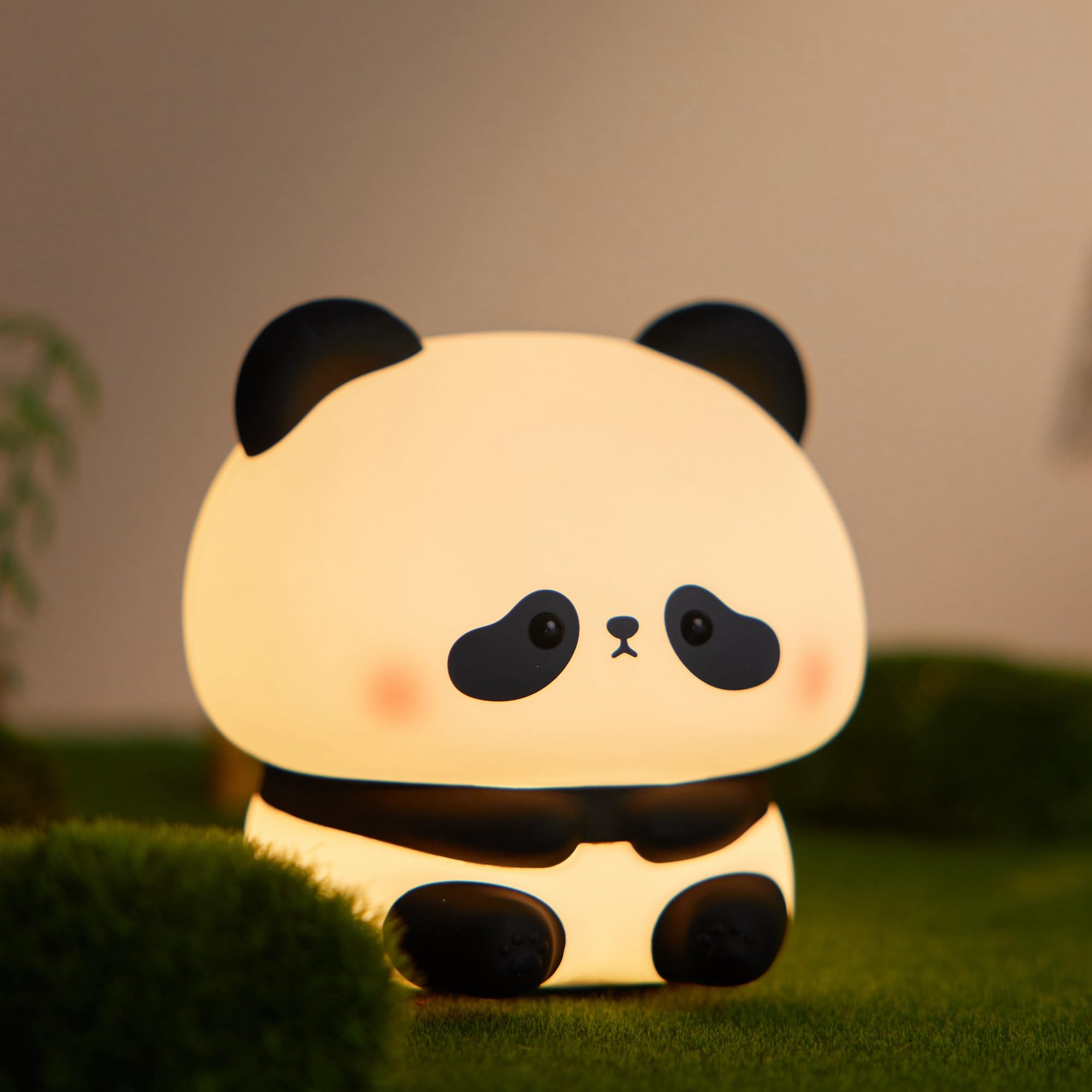 DREAMING MY DREAM Panda Night Light,LED Squishy Panda Novelty Lamp,3 Level Dimmable Nursery Nightlight, Rechargeable Touch Lamp