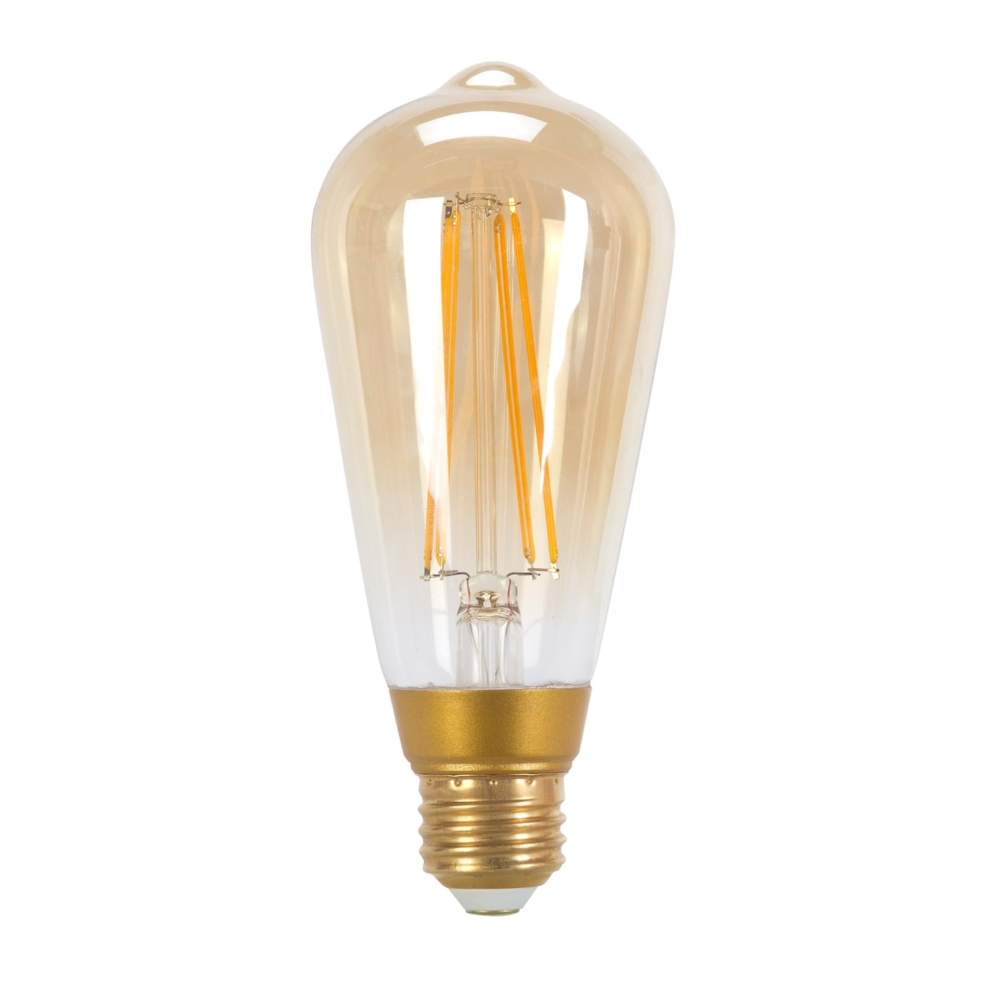 Globe Electric 60W Equivalent Soft White (2000K) Vintage Edison Dimmable LED Light Bulb, E26 Base, 650 Lumens, Amber Glass,73193