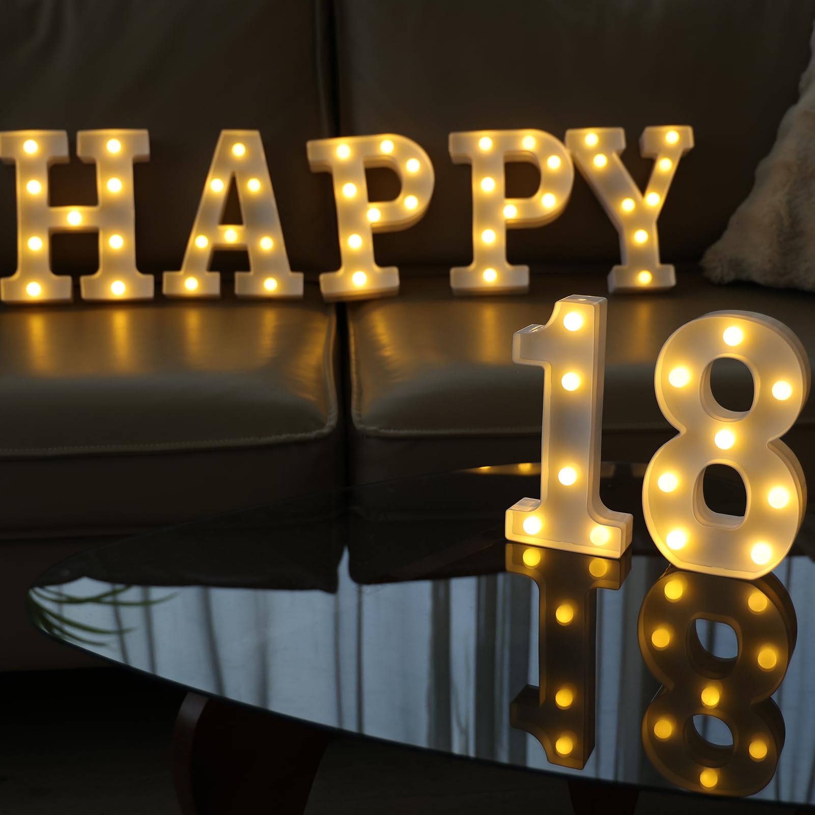 IFDGCTK LED Light Up Numbers for 18th Birthday, Warm White Decor, Model IFDGCTK