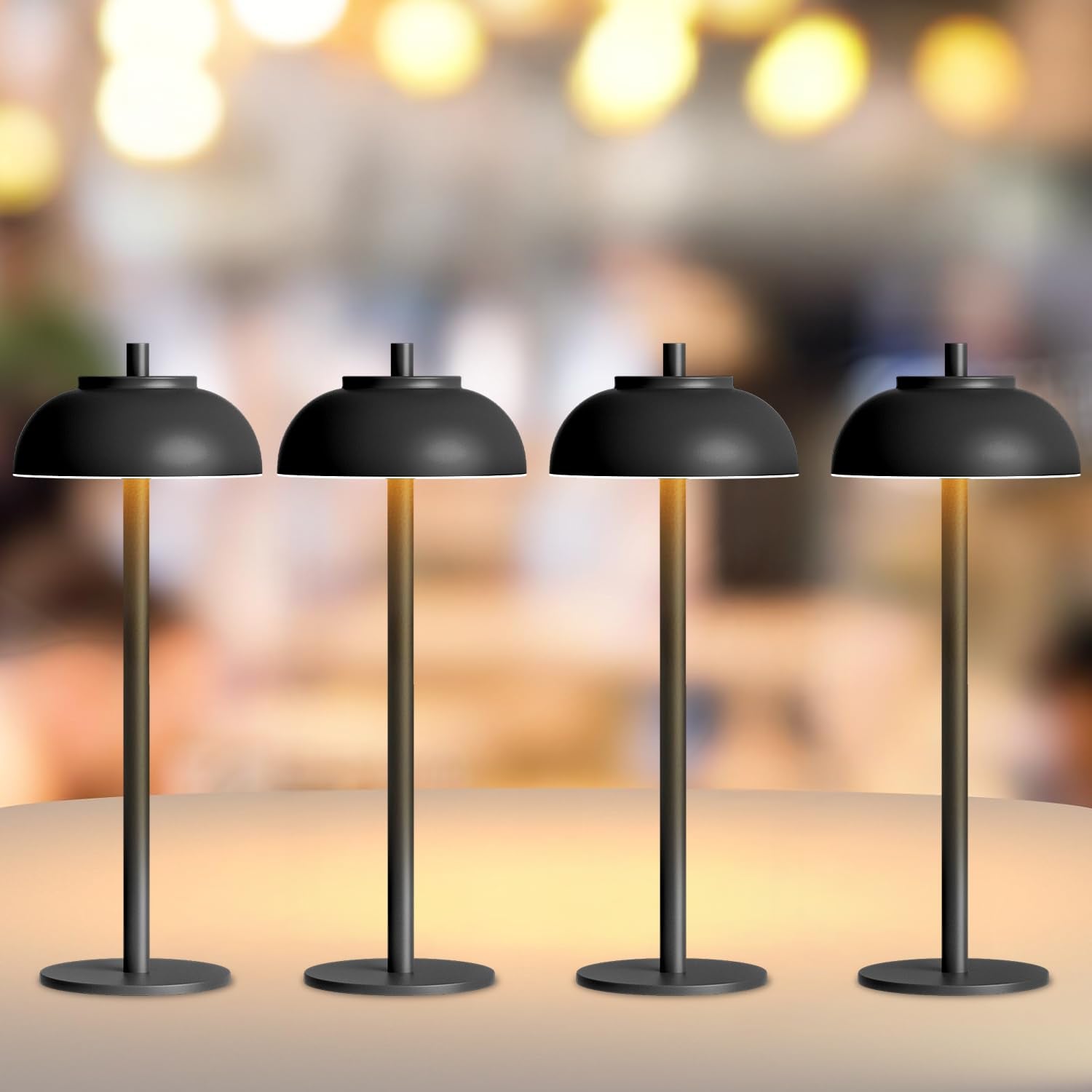 Moragin 4 Pack Led Cordless Table Lamps Rechargeable,Table Lights Battery Operated-IP65 Waterproof-for Outdoor Patio/Restaurants