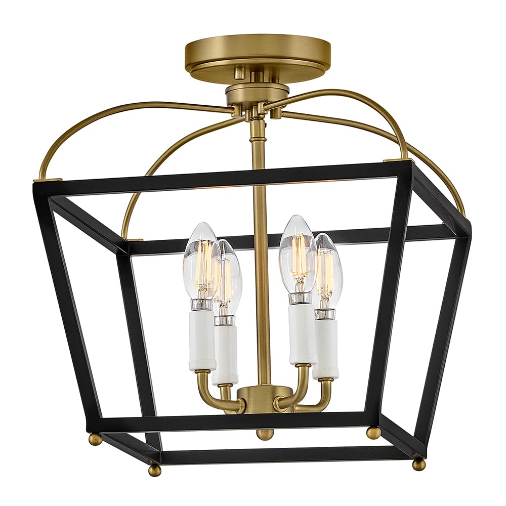 Lark Tate Small Semi-Flush Mount, Black