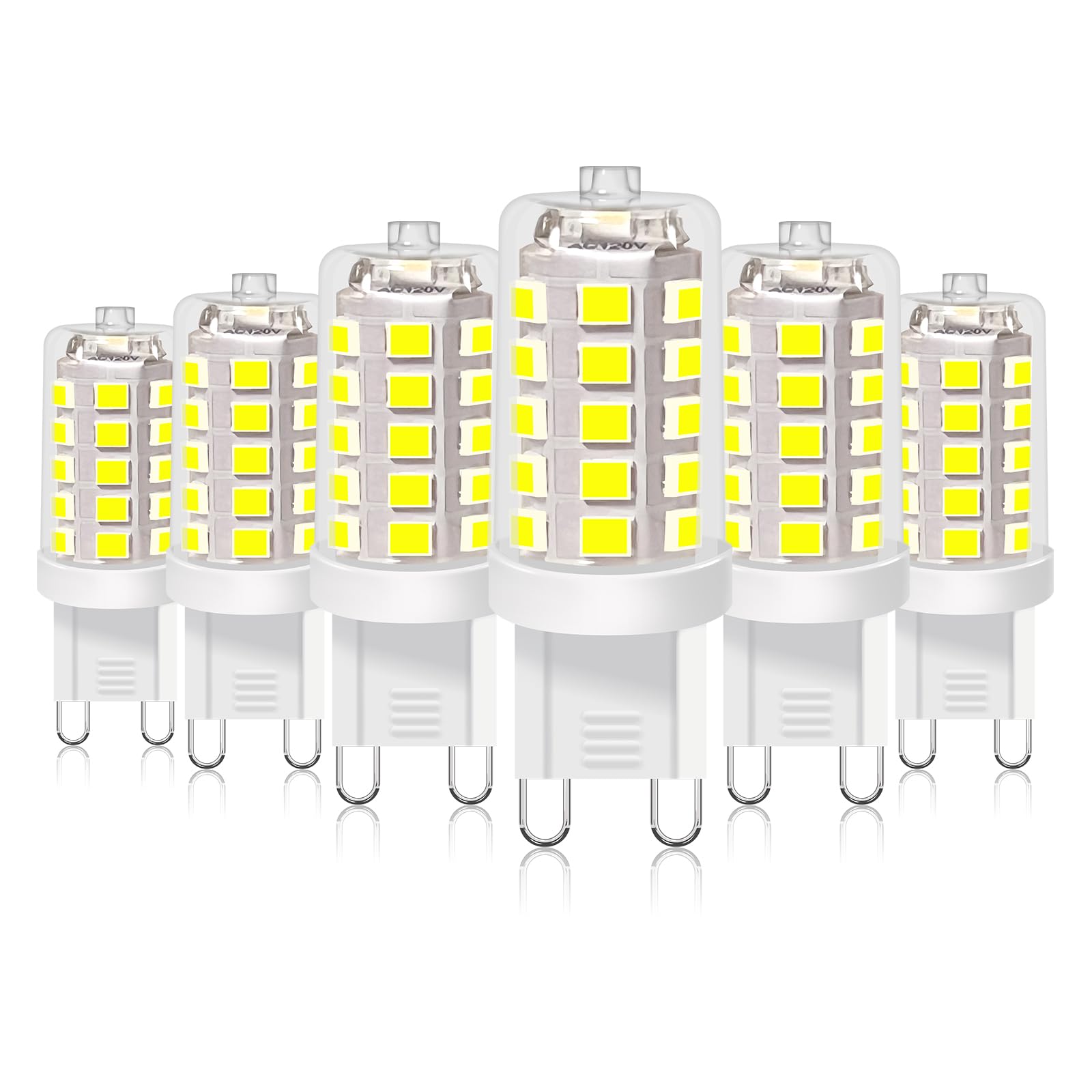Bubo G9 Led Bulb 6000K Daylight 430 Lumens, 3W Equivalent 40W T4 G9 Halogen Replacement, 360Beam Angle 120V Non-Dimmable No-Flic