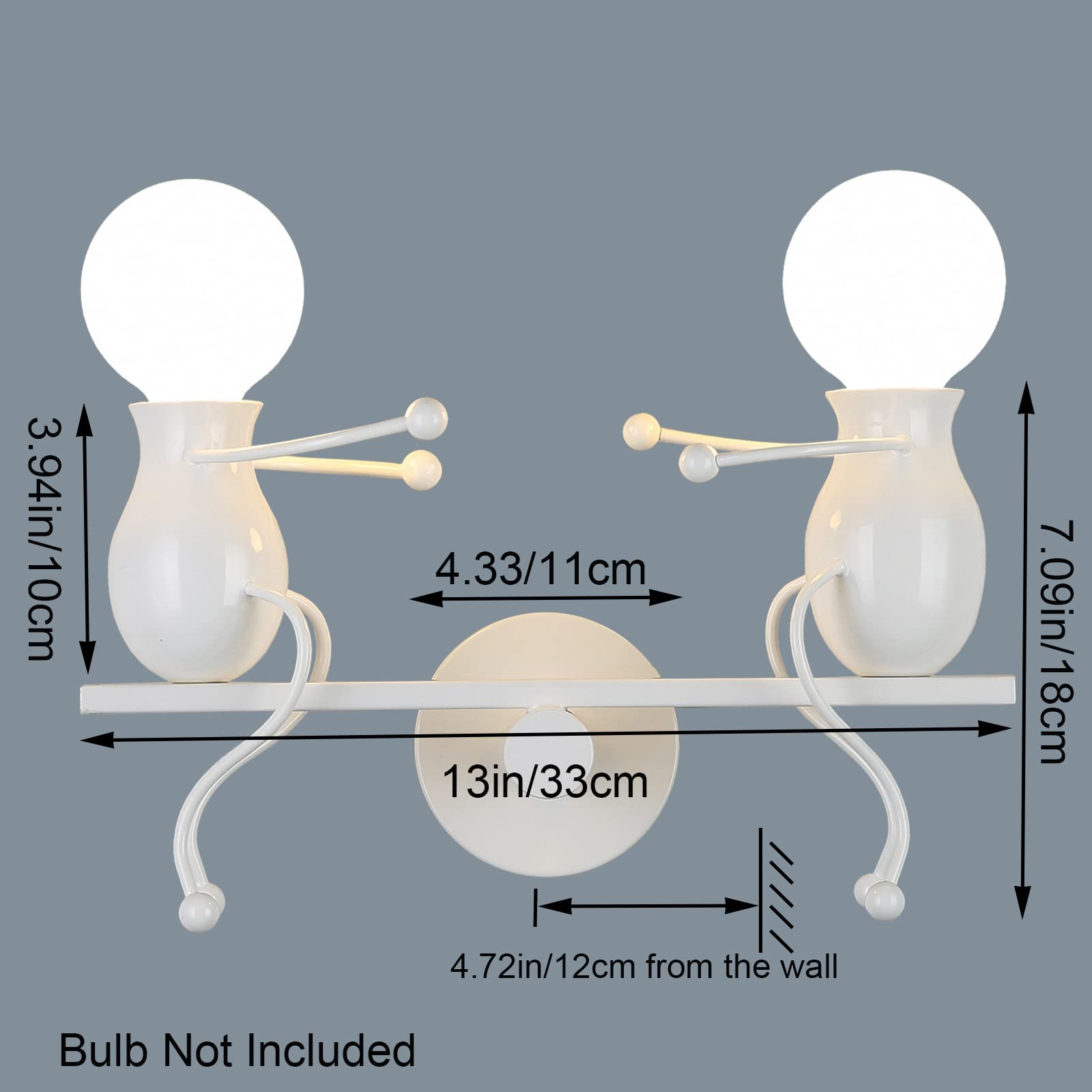 SOUTHPO LED Metal Wall Light Fixture - Seesaw Double Wall Lamp, White, Modern Children Cartoon Design