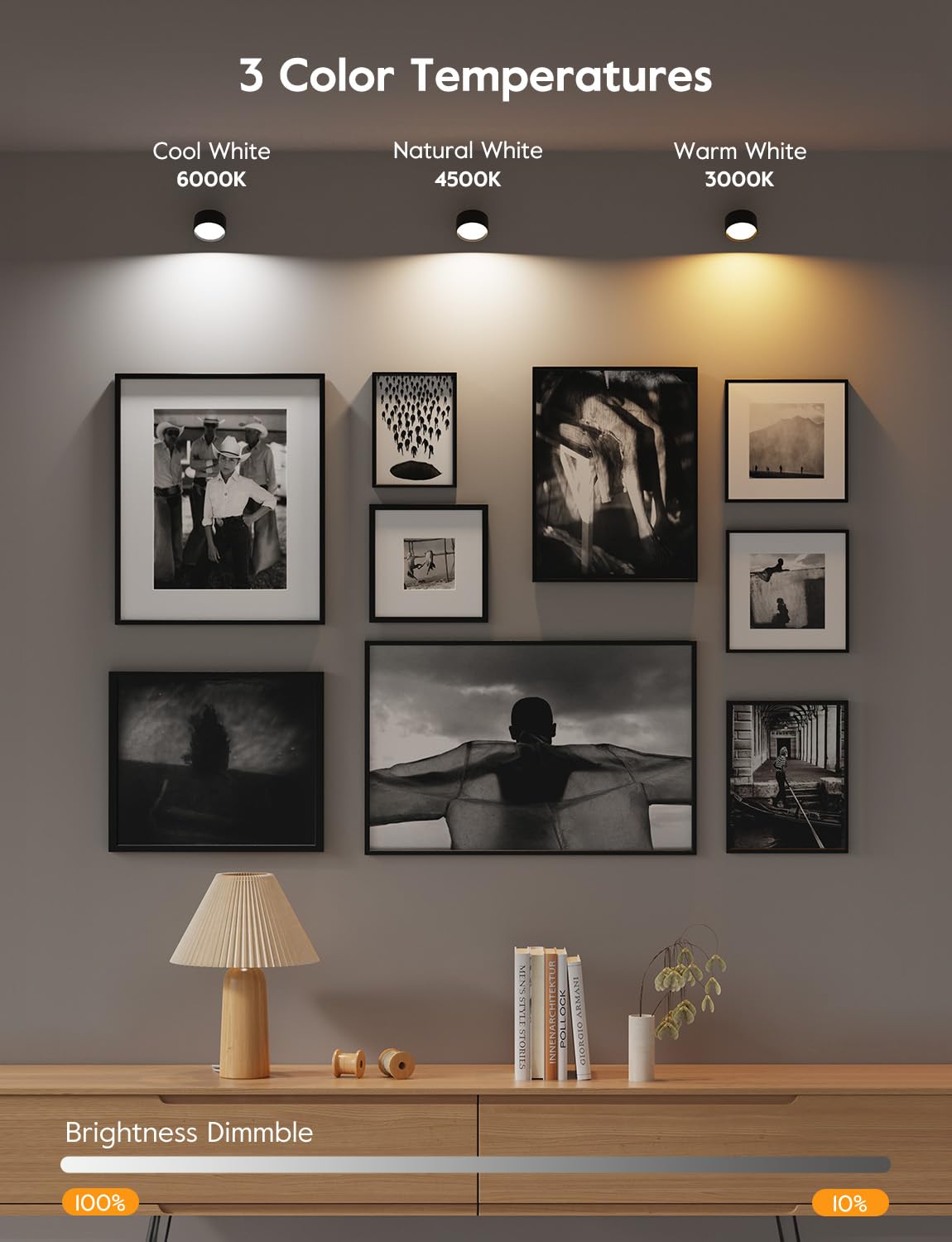 Brightown Led Magnetic Wall Sconce Lights, 4 Pack Usb Rechargeable Wall Mounted Lights With Remote, 3 Lighting Colors And Dimmab