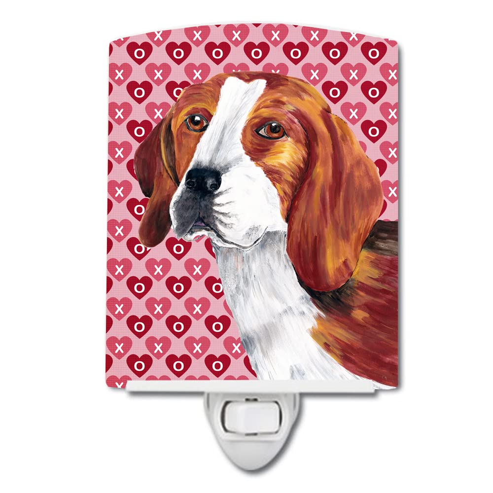 Carolines Treasures Ceramic Night Light Beagle Hearts 6x4x3 Multicolor Model SC9270CNL UL-Certified for Bedroom, Bathroom, Nursery