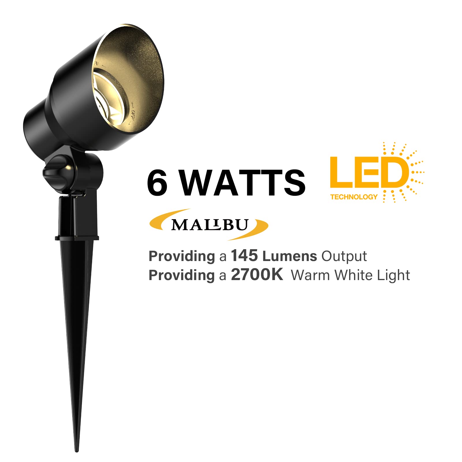 Malibu Low Voltage Floodlight Led Outdoor Landscape Lighting 6W Garden Light For Patio Yard (1 Pack)