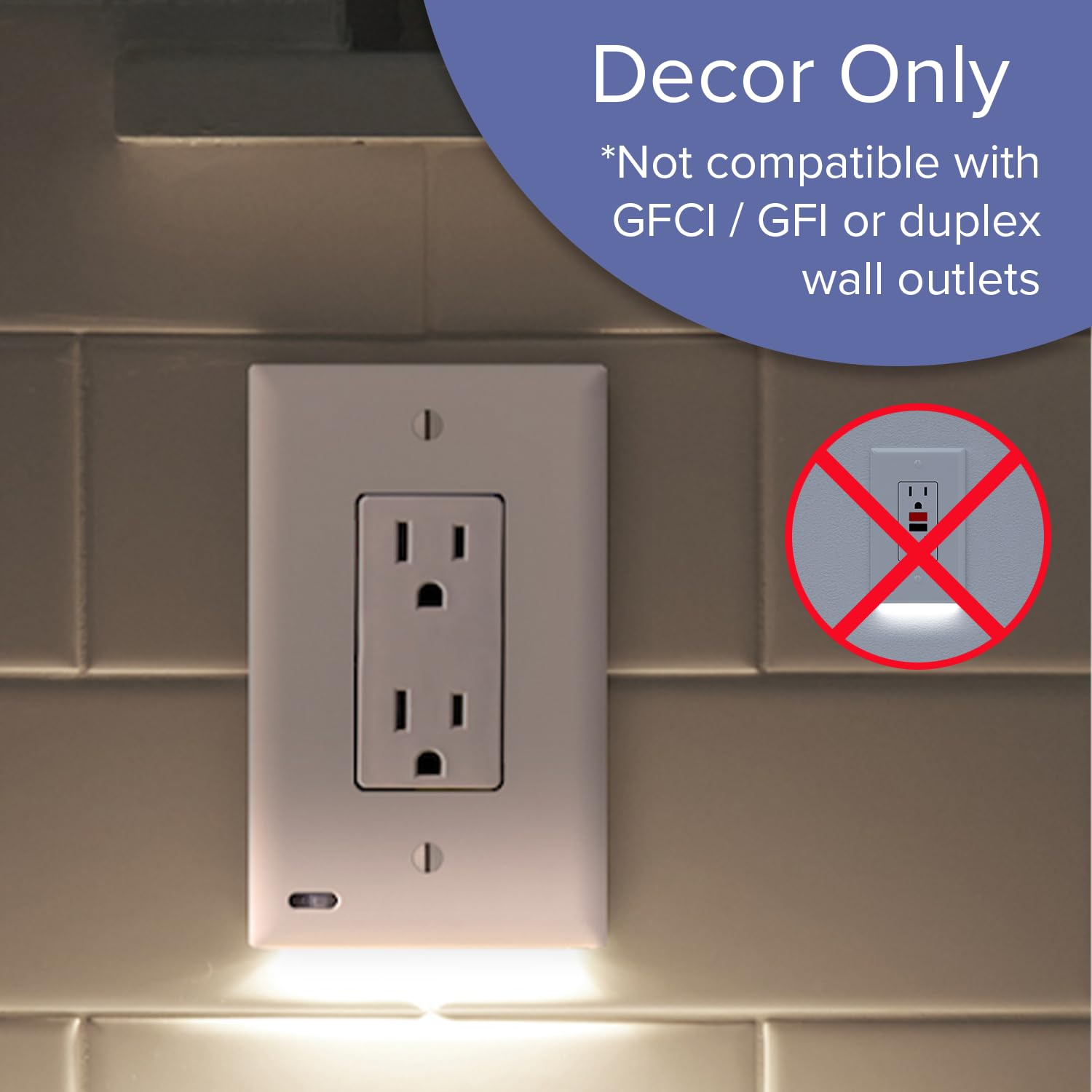 SnapPower GuideLight 2 Night Light for Standard Outlets, Automatic On/Off Sensor, Décor Light Almond, Model Décor-LightAlmond, 10 Pack