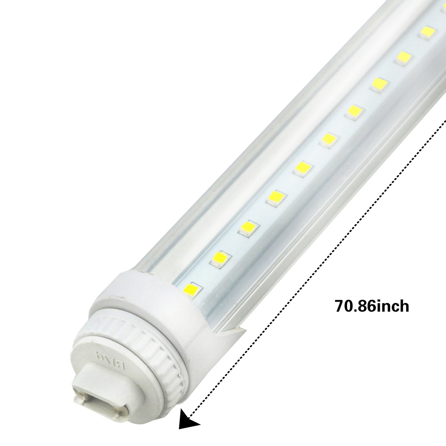 Greensun 10 Pcs 6Ft Led Tube Light 30W, 5500K Daylight, Clear Cover For Home & Commercial