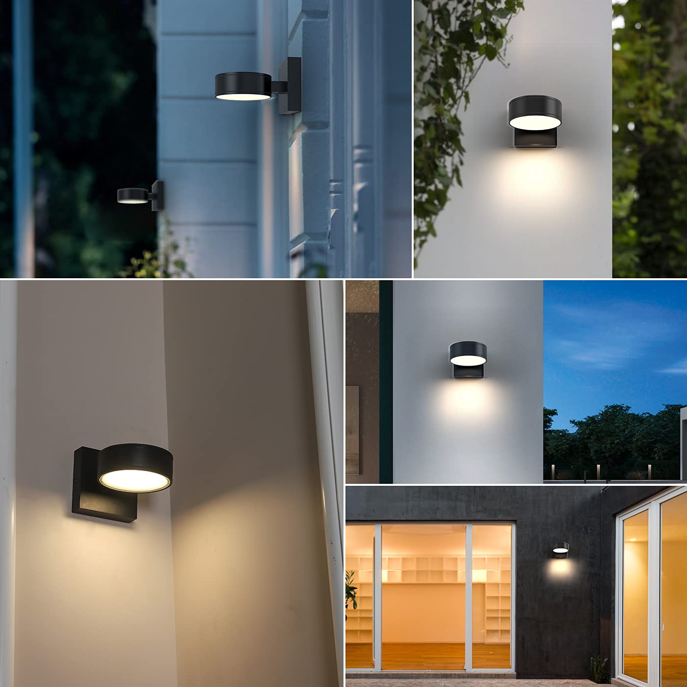 Double Century Led Outdoor Wall Sconce Light, Waterproof Aluminum, 3000K, 8W, Modern Design