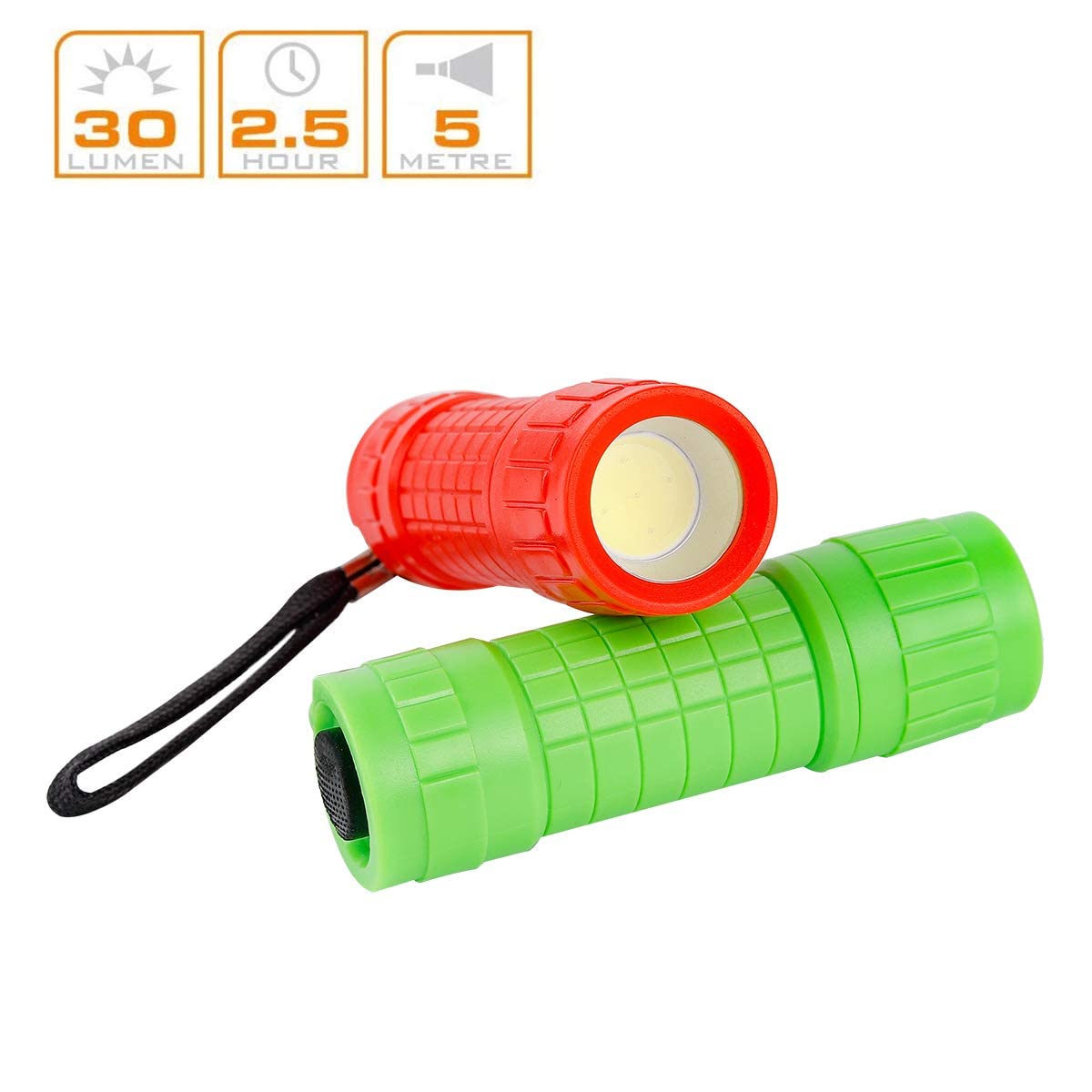 Whaply Small Mini Flashlights Pack Of 6,Assorted Colors,New Type Cob Light,With 18 Aaa Battery (6 Pack)