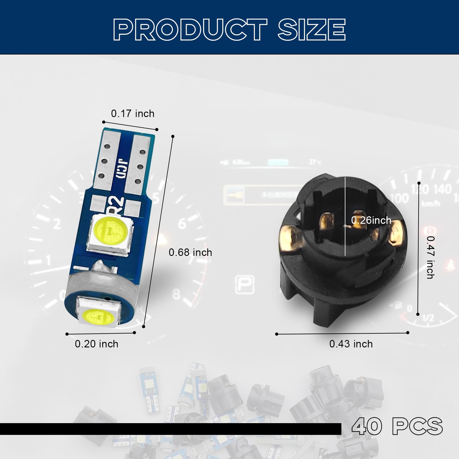 Quicto Led Bulb Dash Lights Super Bright, T5 37 74 Led Bulb With Twist Lock Socket Pc74 Pc37, For Car Bulb Air Conditioning Light Clock Light (White)