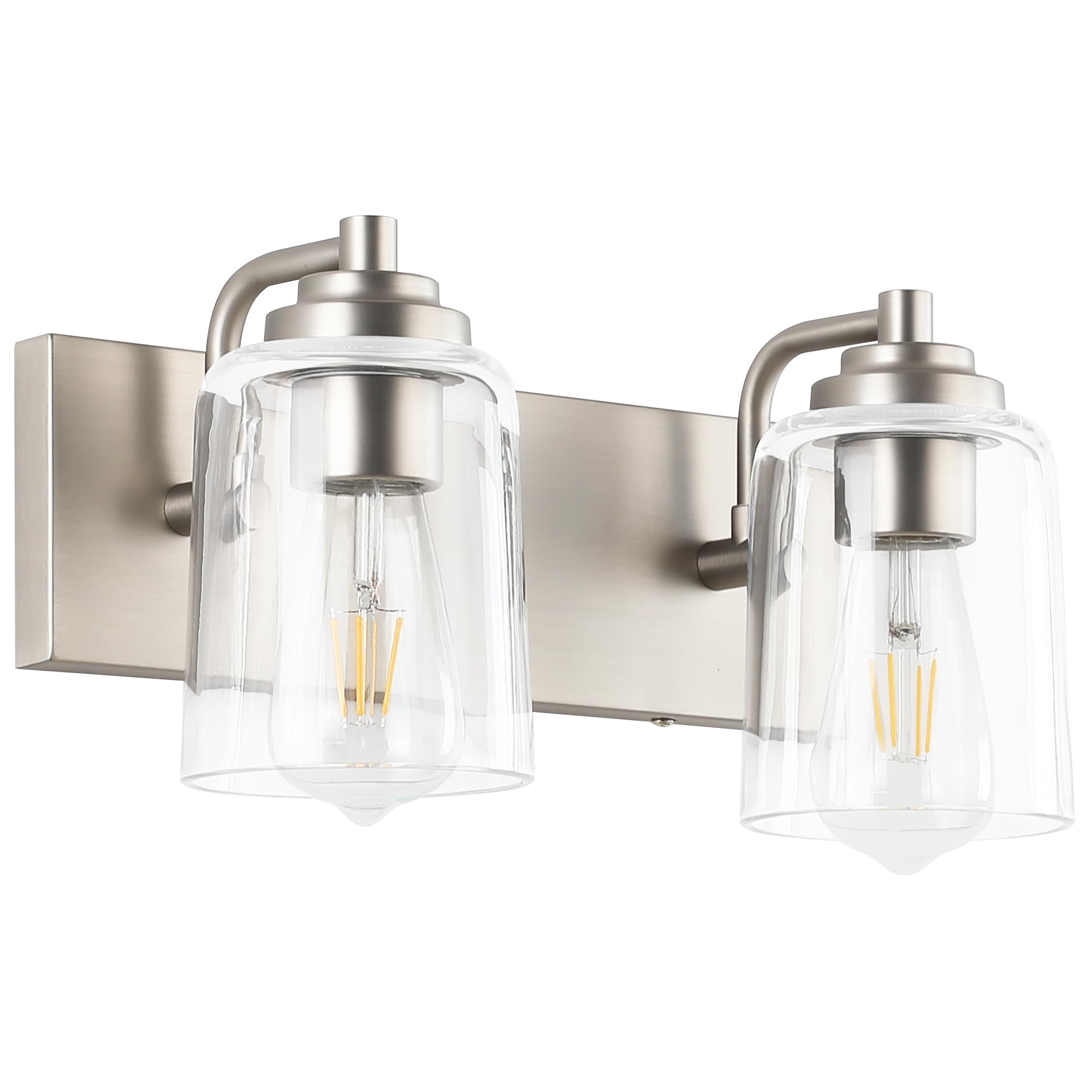 Solfart Brushed Nickel Bathroom Light Fixture Bathroom Lighting Fixtures Over Mirror 2 Light Bathroom Vanity Light Nickel Wall L
