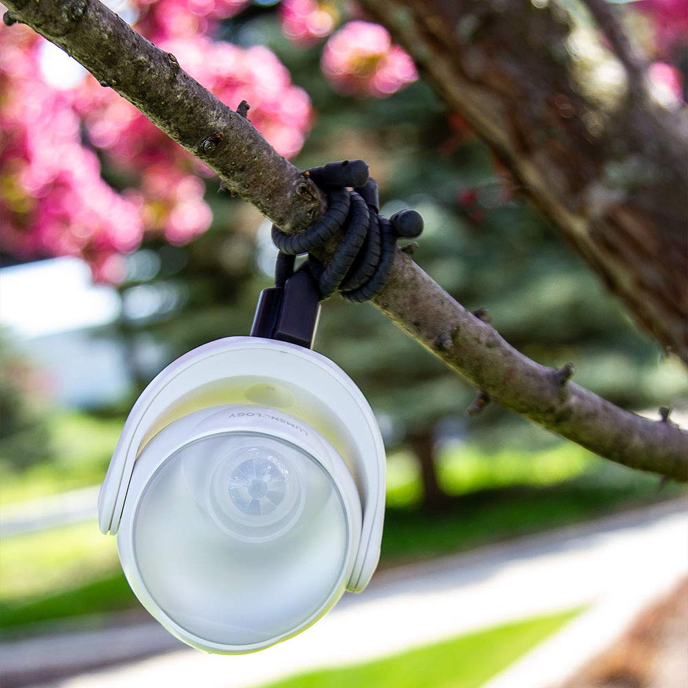 Limitless Innovations Lumenology Portable LED Motion Sensor Light - 148 Lumens, 13 ft Range, Flexible Tripod Base, White