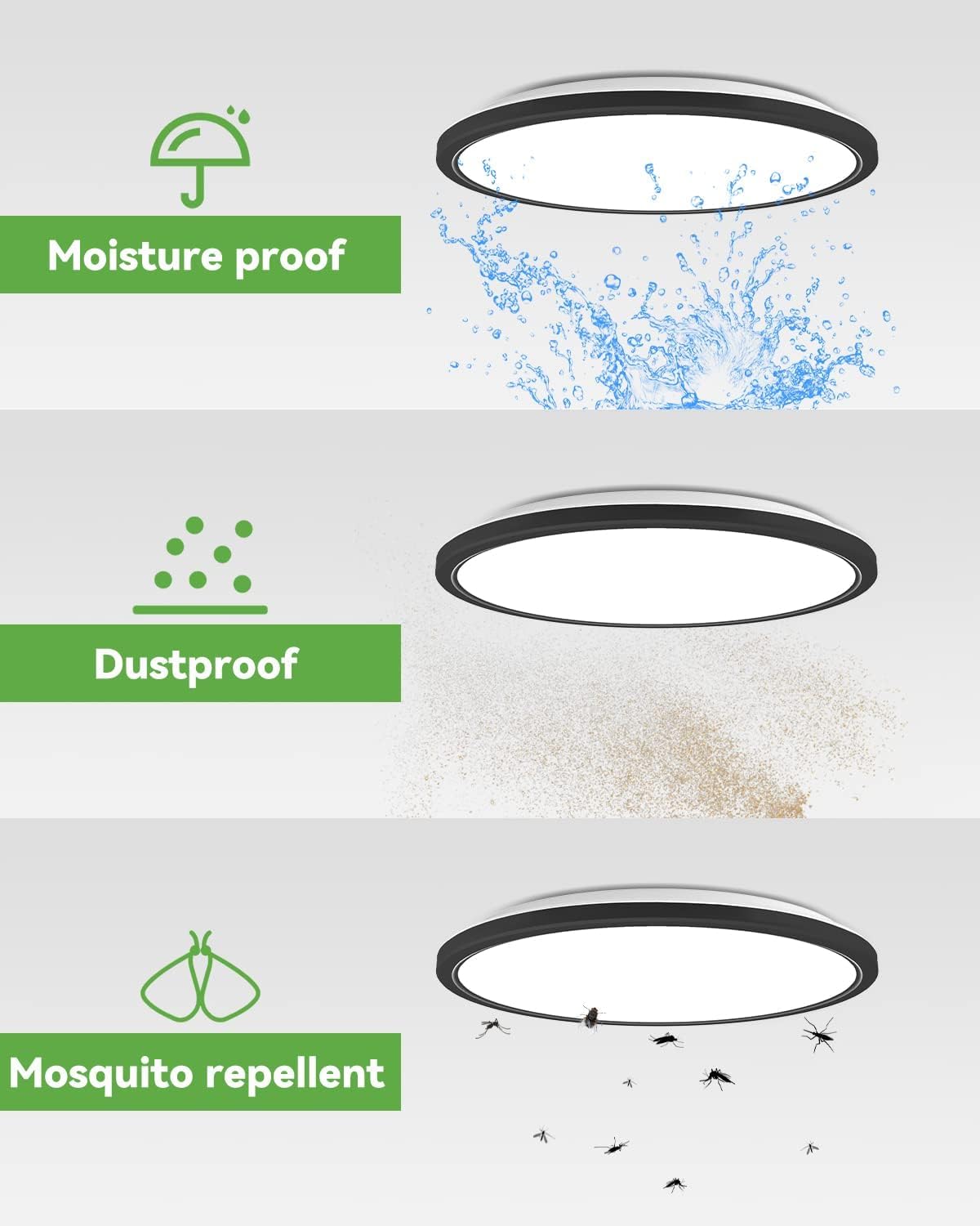 Zemty 16.5 Inch Led Ceiling Light Flush Mount, 36W 4200Lm Super Slim Flush Mount Ceiling Light Fixtures, 3000K/4500K/6000K Selec