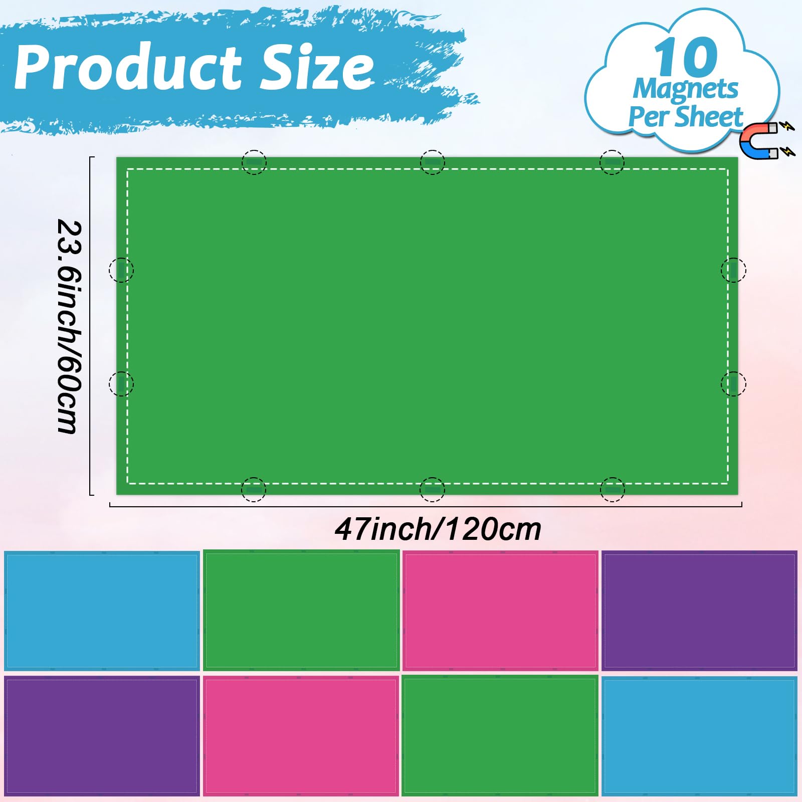 Wiooffen Fluorescent Light Covers 8 Pcs Magnetic 4x2 Feet Polyester Multicolor Model YM0855 for Classroom Office Home