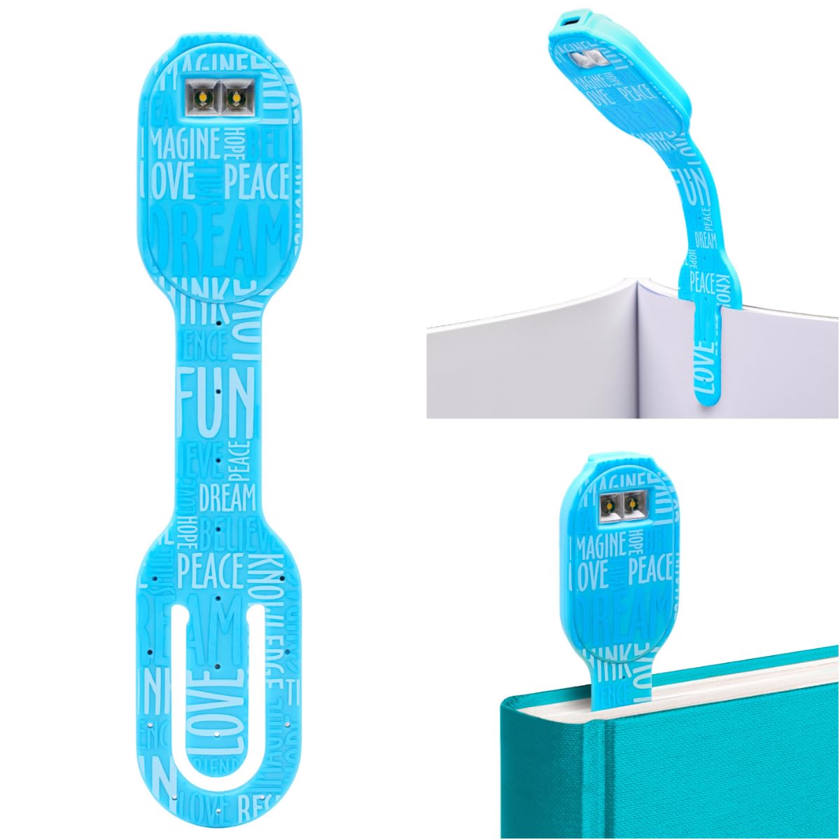 Gifts for Readers & Writers Bookmark Reading Light White Flowers - 2in1 Clip On Bookmark Mini Light for Reading in Bed, Recharge