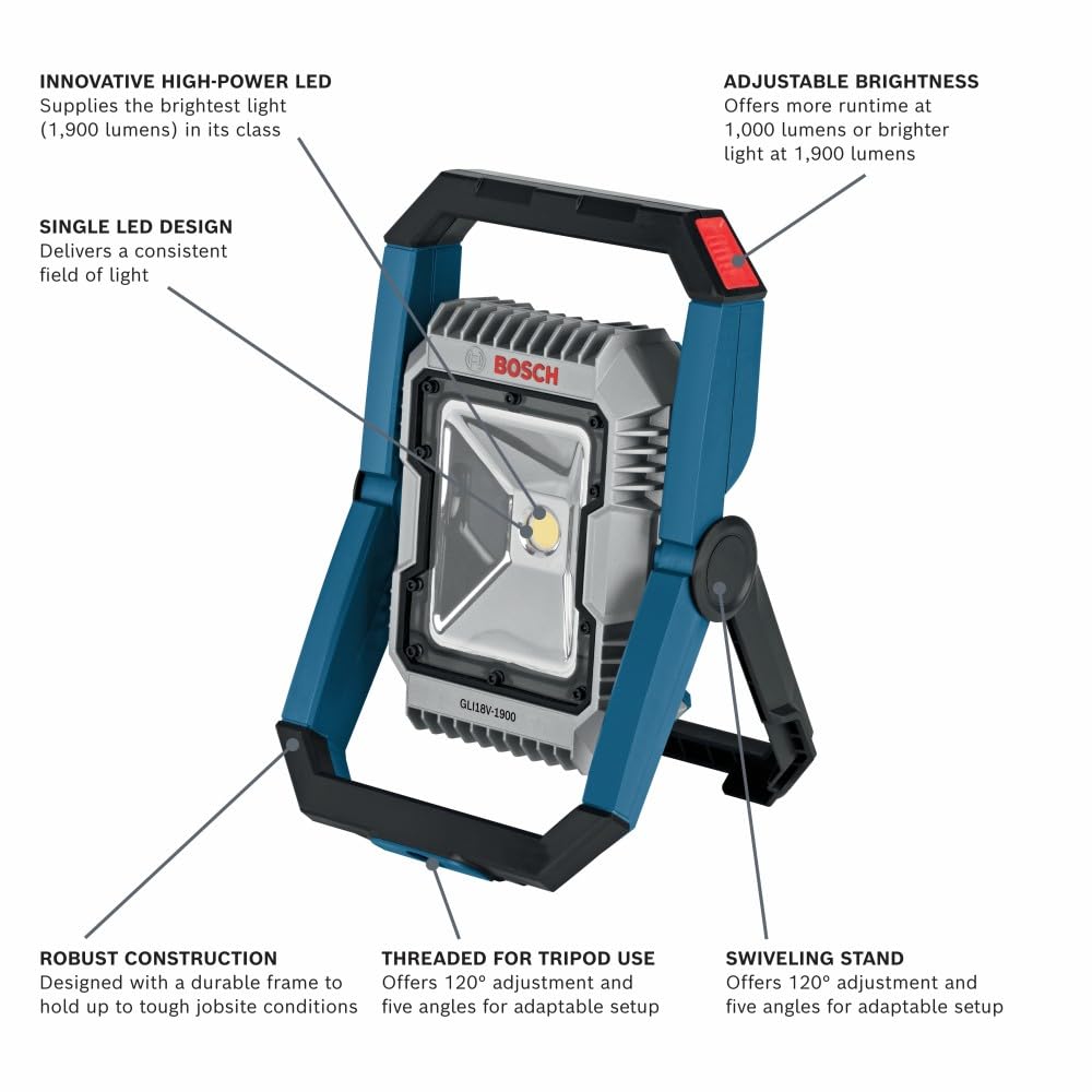 BOSCH GLI18V-1900N 18 V LED Floodlight (Bare Tool)