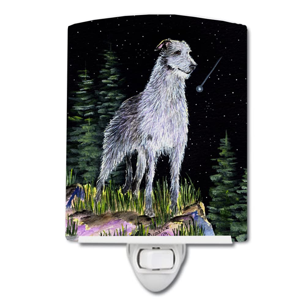 Carolines Treasures Ceramic Night Light, Starry Night Scottish Deerhound, UL-Certified, 6x4x3 inches, Multicolor, Model SS8493CNL