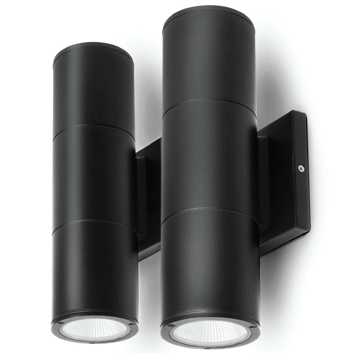 Home Zone Security Led Modern Wall & Porch Sconce Light (2-Set, Black)