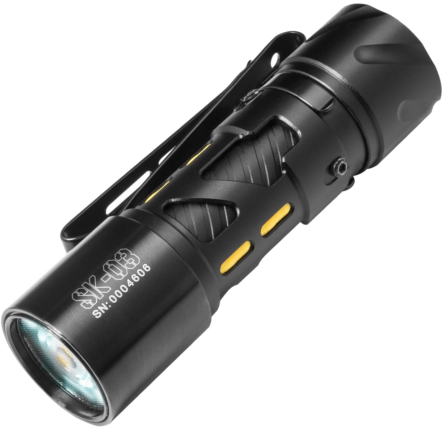 LOOP GEAR SK03 LED Rechargeable Flashlight, AA Rechargeable EDC Flashlight with Side Light and 4 Color Filters, 10 Modes, Super