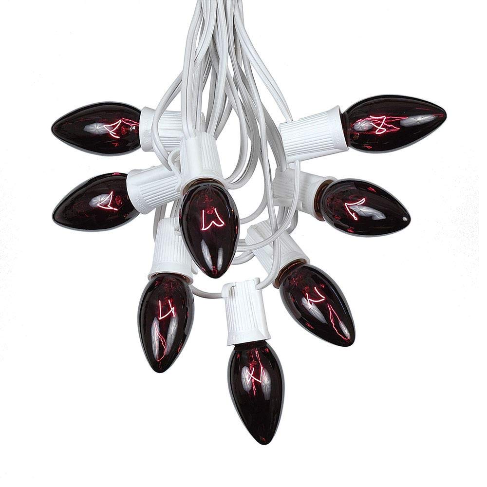 GOOTHY C7 Halloween Replacement Light Bulbs, 25 Pack, 5W Transparent Black Light Purple, Candelabra Base