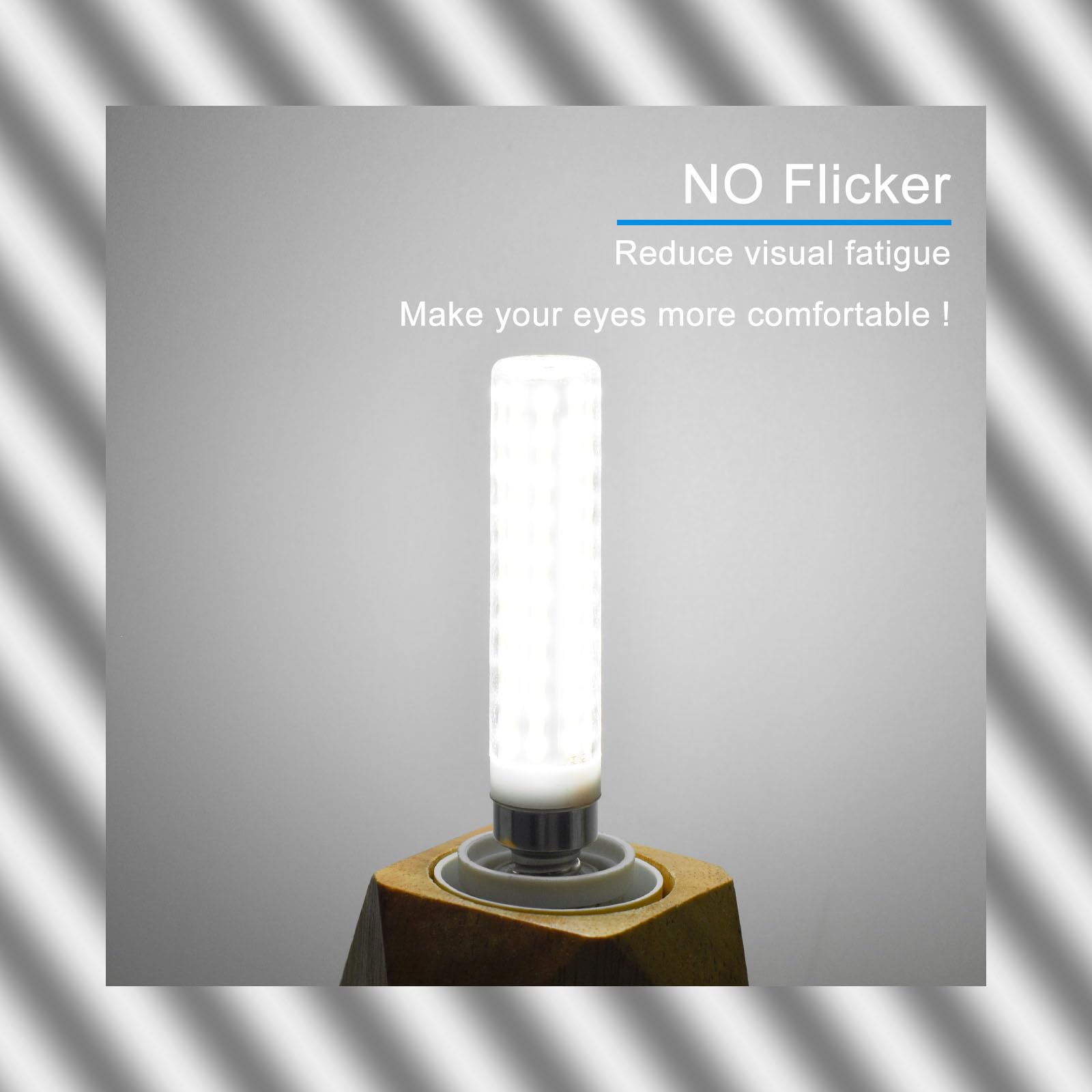 Brolskun E11 Led Bulb 150W Equivalent Jde11 120V Mini Candelabra Led Bulbs Dimmable 15W Bright 1500Lm Daylilght White 6000K For