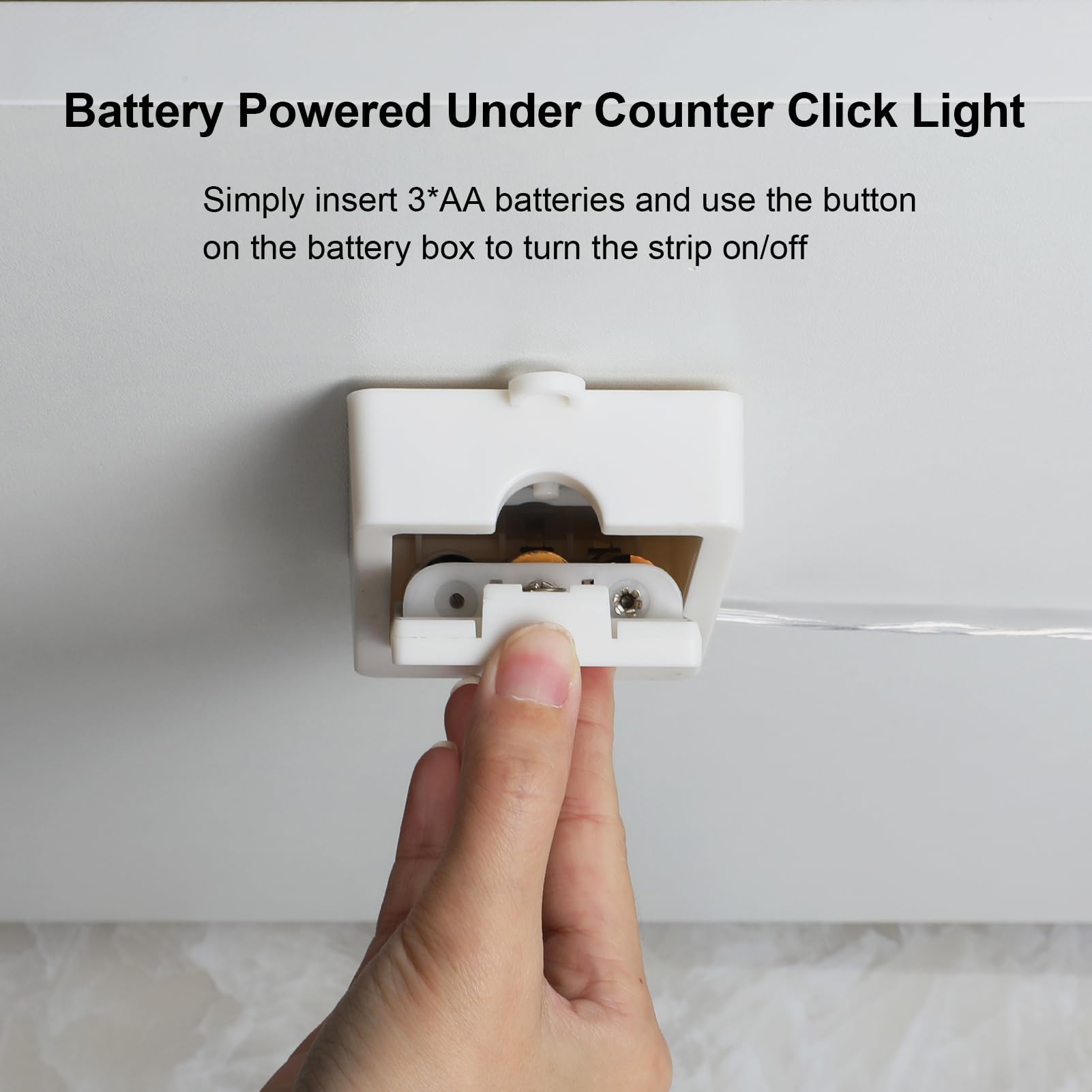 Bsglobal 2 Pack Battery Powered Led Strip Lights, High Brightness Led Strip Lights 9.8Ft 90 Led, Cuttable Under Counter Click Li