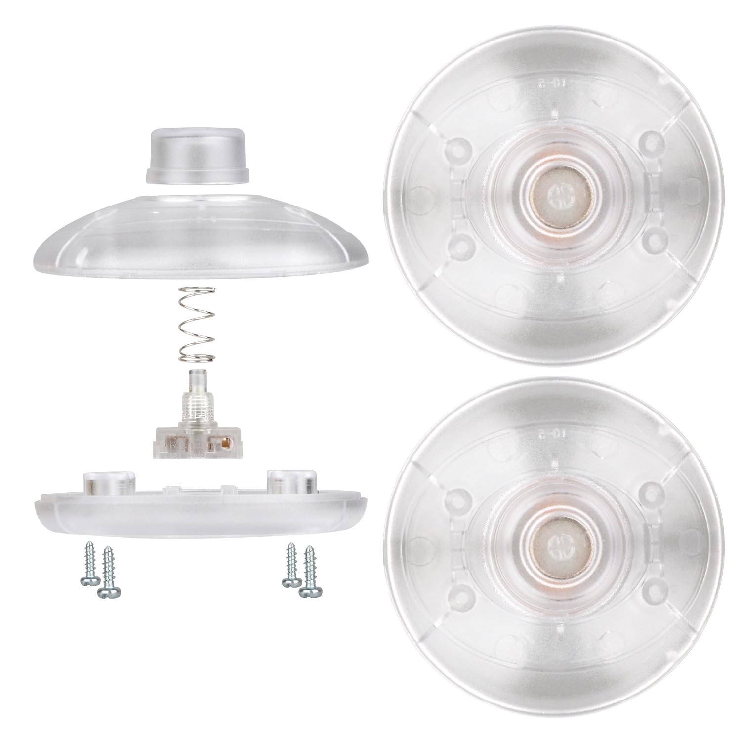 Helunsi 3Pcs Floor Lamp Foot Switch, Clear Foot Pedal Switch, Round Floor Lamps Foot Inline Switch, Step ON Off Spring Push Butt