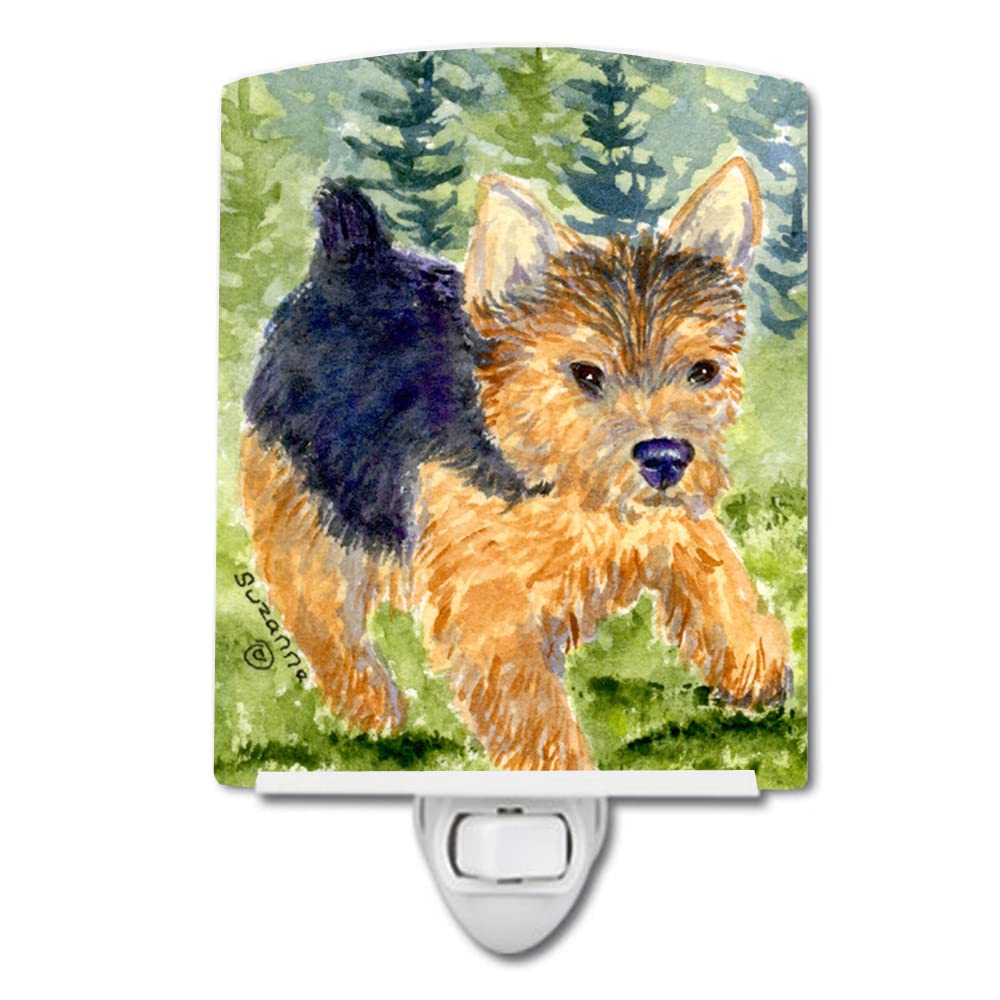 Caroline'S Treasures Ss8907Cnl Norwich Terrier Ceramic Night Light Compact, Ul-Certified, Ideal For Bedroom, Bathroom, Nursery, Hallway, Kitchen, 6X4X3, Multicolor