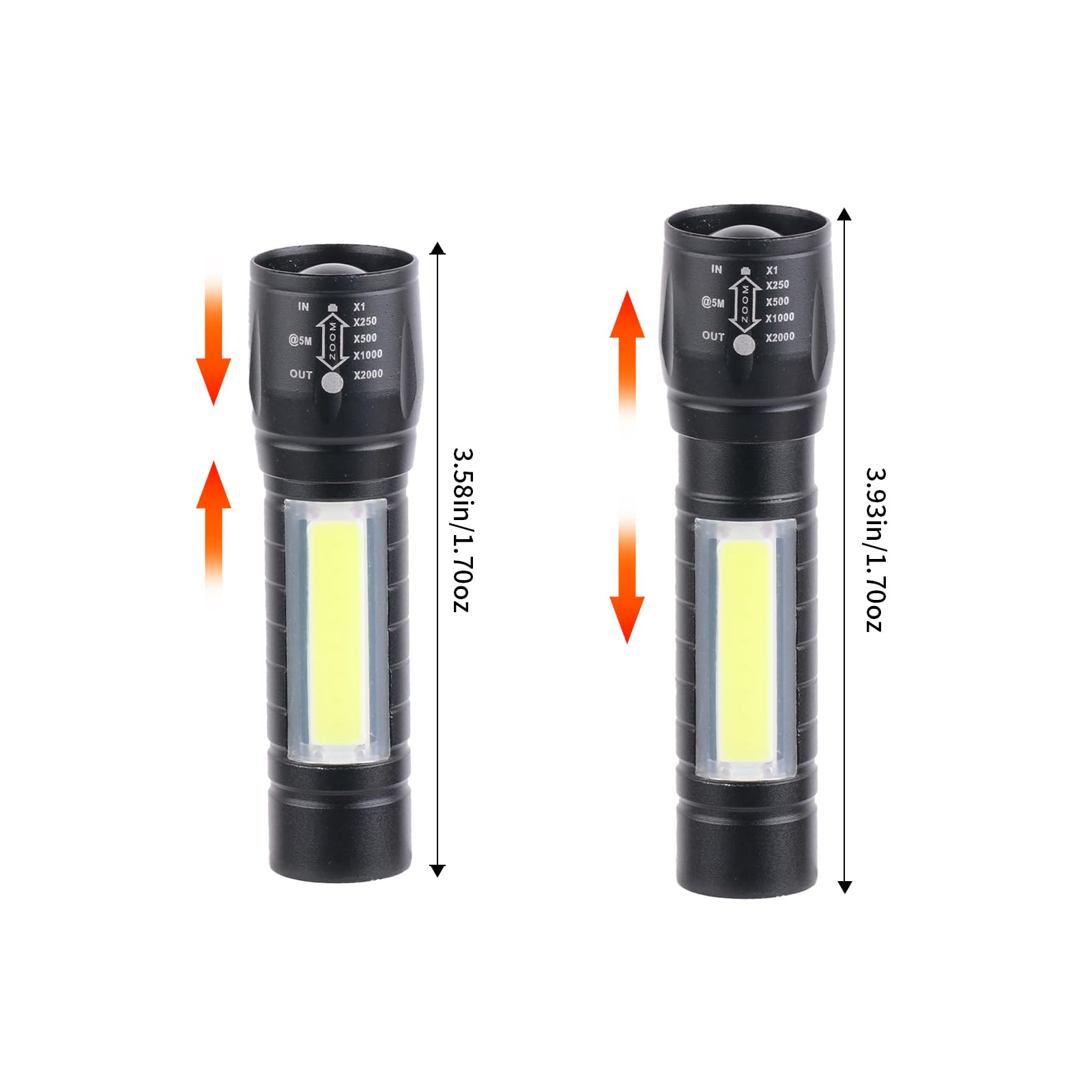 Hilngav 5 Pack Mini Small Pocket Led Flashlight Usb-C Rechargeable High Lumens Bright Powerful Edc Flash Lights - Aluminum Handh