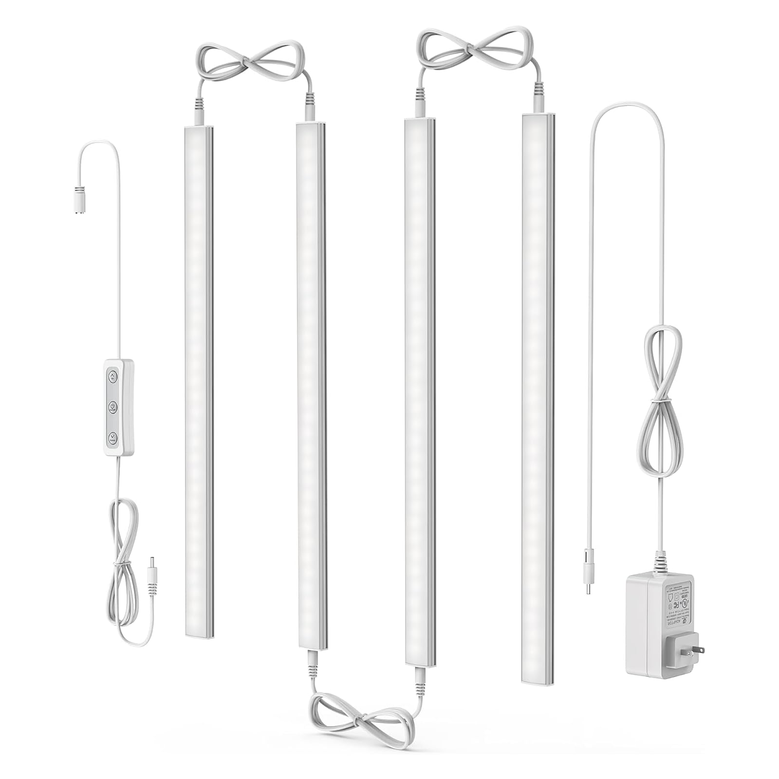 ASOKO Under Cabinet LED Light, Dimmable, 12 Inch, 4 Pack, Cold White 5000K, Model UNO-LK, Plastic