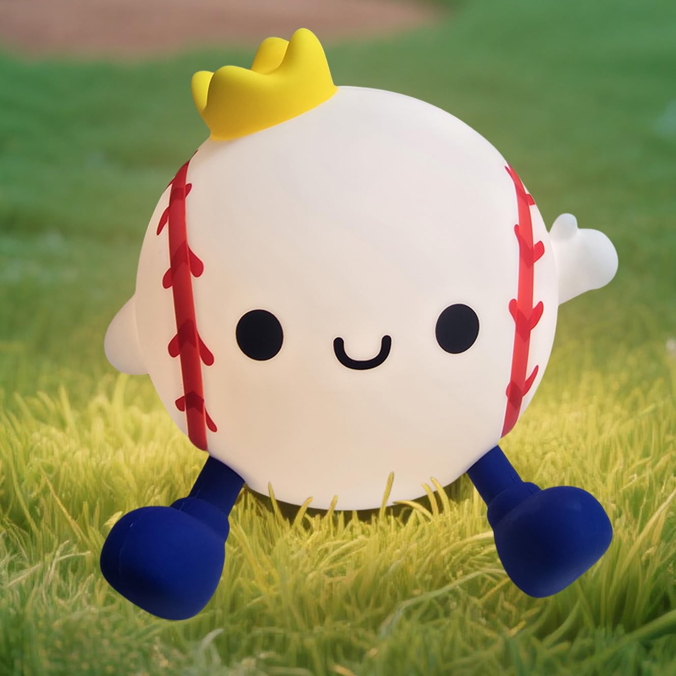DREAMING MY DREAM Baseball Night Light,Cute Silicone Squishy Novelty LED Night Lamp, Touch Lamp with 2 Levels Dimmable 20Min Tim