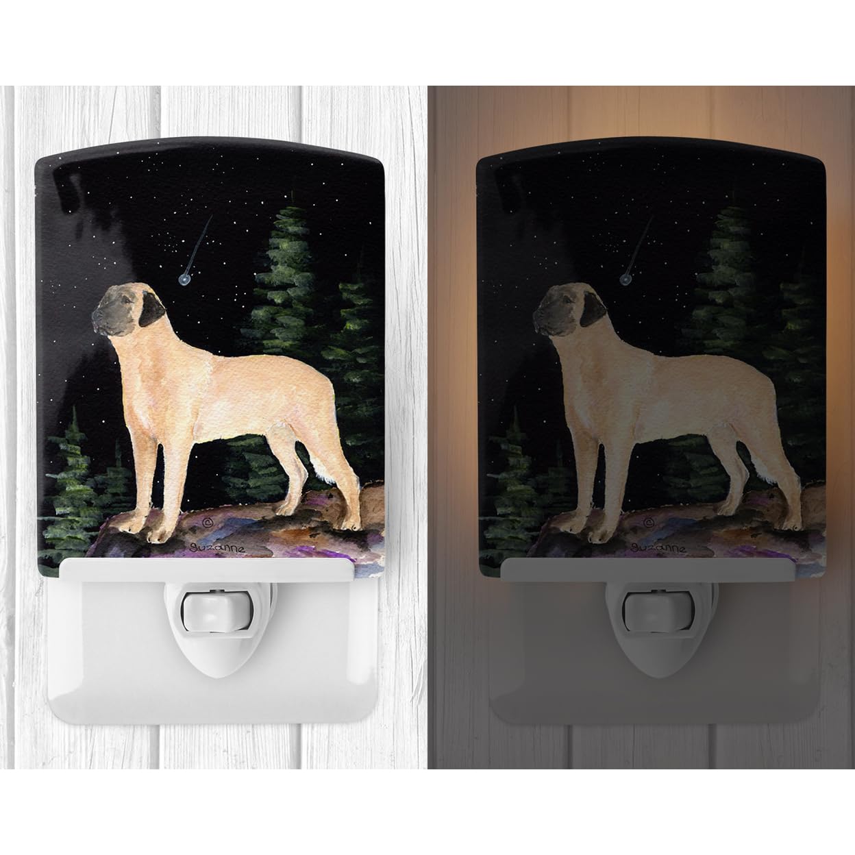 Carolines Treasures Ceramic Night Light, UL-Certified, 6x4x3in, Multicolor, Model SS8505CNL, Anatolian Shepherd Design