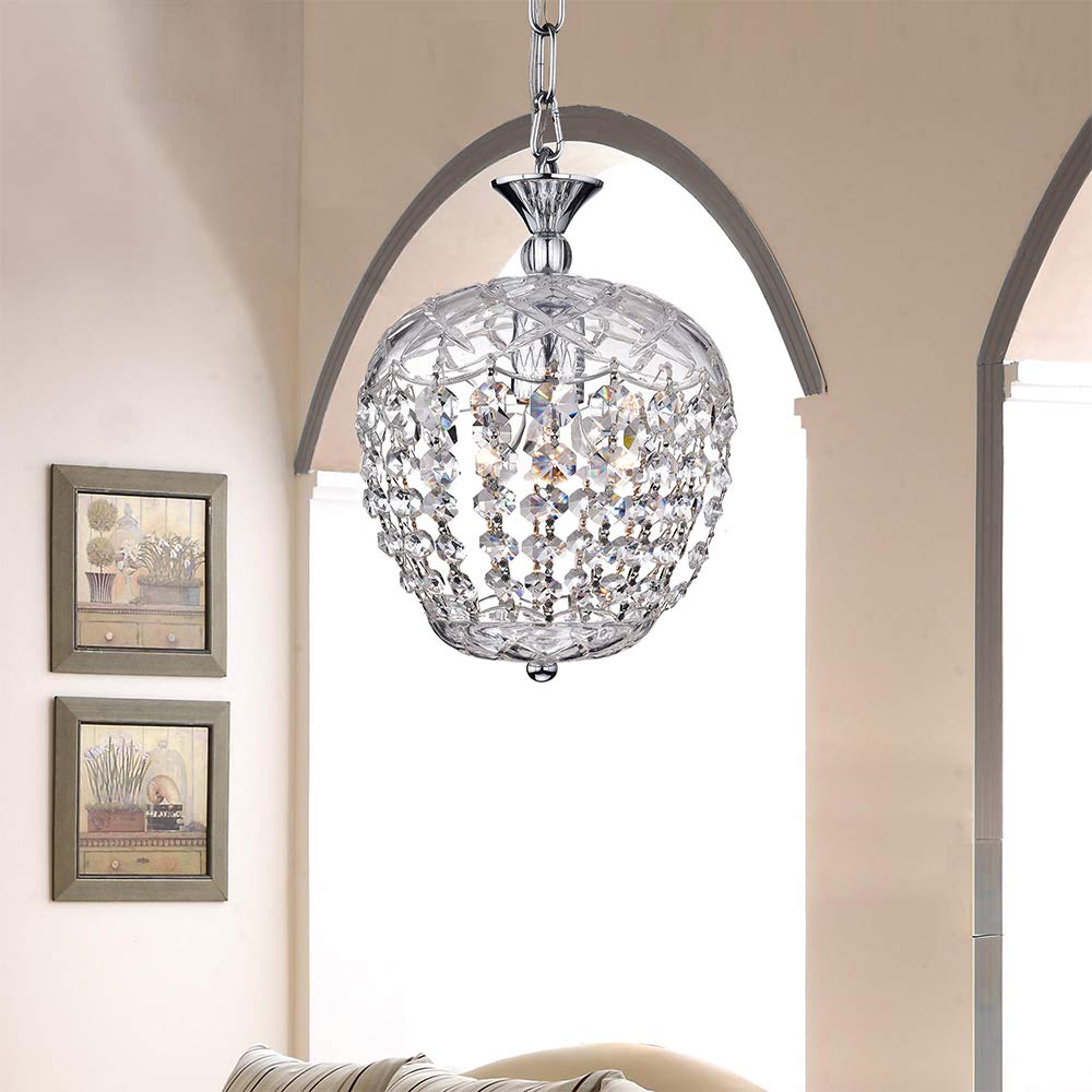Warehouse of Tiffany Adelaide Crystal Chandelier - 8" Chrome - Model RL0019, Elegant Crystal Design