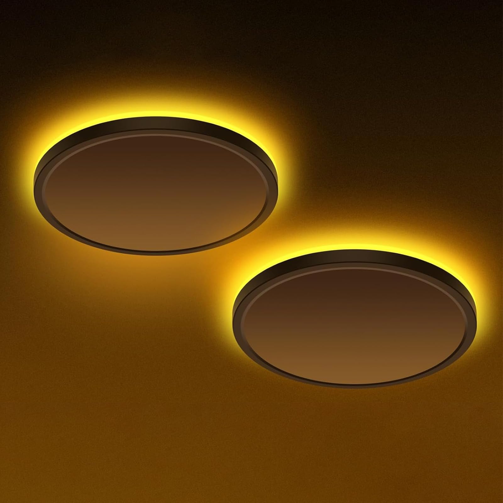 Fairdeer 2Pack 12 Inch Led Ceiling Light With Night Light, 24W 2400Lm 3000K Warm To 6500K Cold Selectable, Small Round White Flu