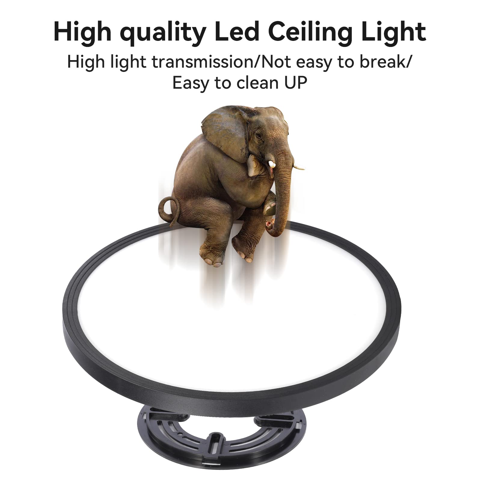 Superyofo 9 Inch Flush Mount Led Ceiling Light, 24W Slim Fixture, Black-4Pack, Day White 6000K, 250W Equivalent