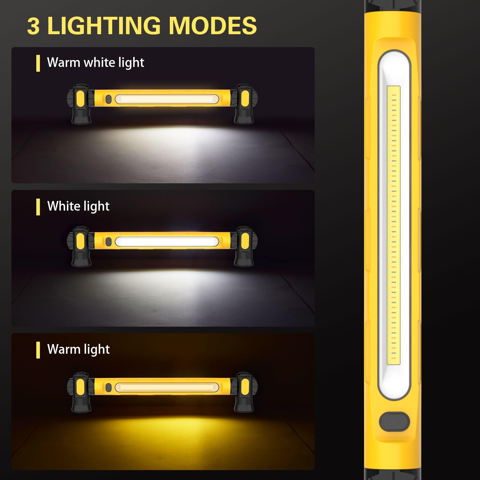 ERAY Cordless Underhood Work Light, 6000mAh/3000LM Rechargeable Worklight with Hook, 3 Modes, 180 Rotatable, Mechanic LED Work L