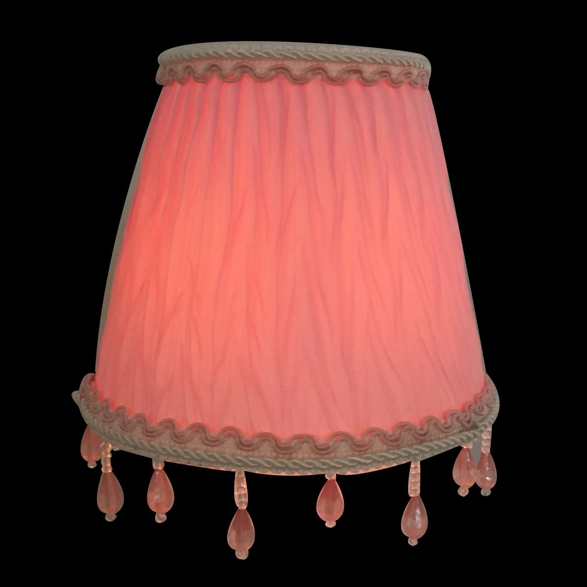 Royal Designs, Inc. Clip On Ruche Pleated Empire Chandelier Lamp Shade Flame Clip Fitter, Cso-1037-5Pnk-6, 3 X 5 X 4.5, Pink, 6